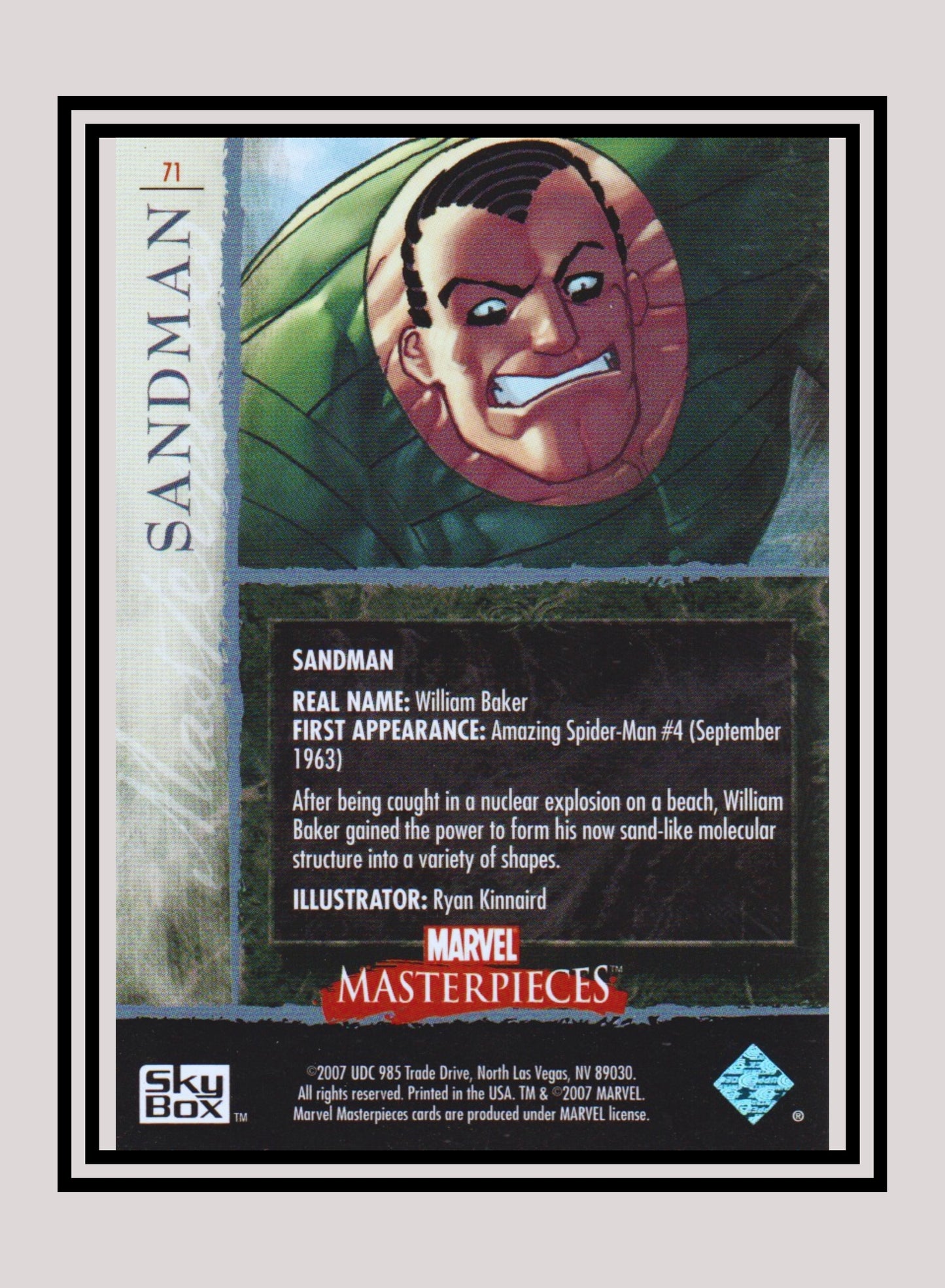 Marvel! 1x Sandman - Base (#71 - 2007 Upper Deck Marvel Masterpieces)