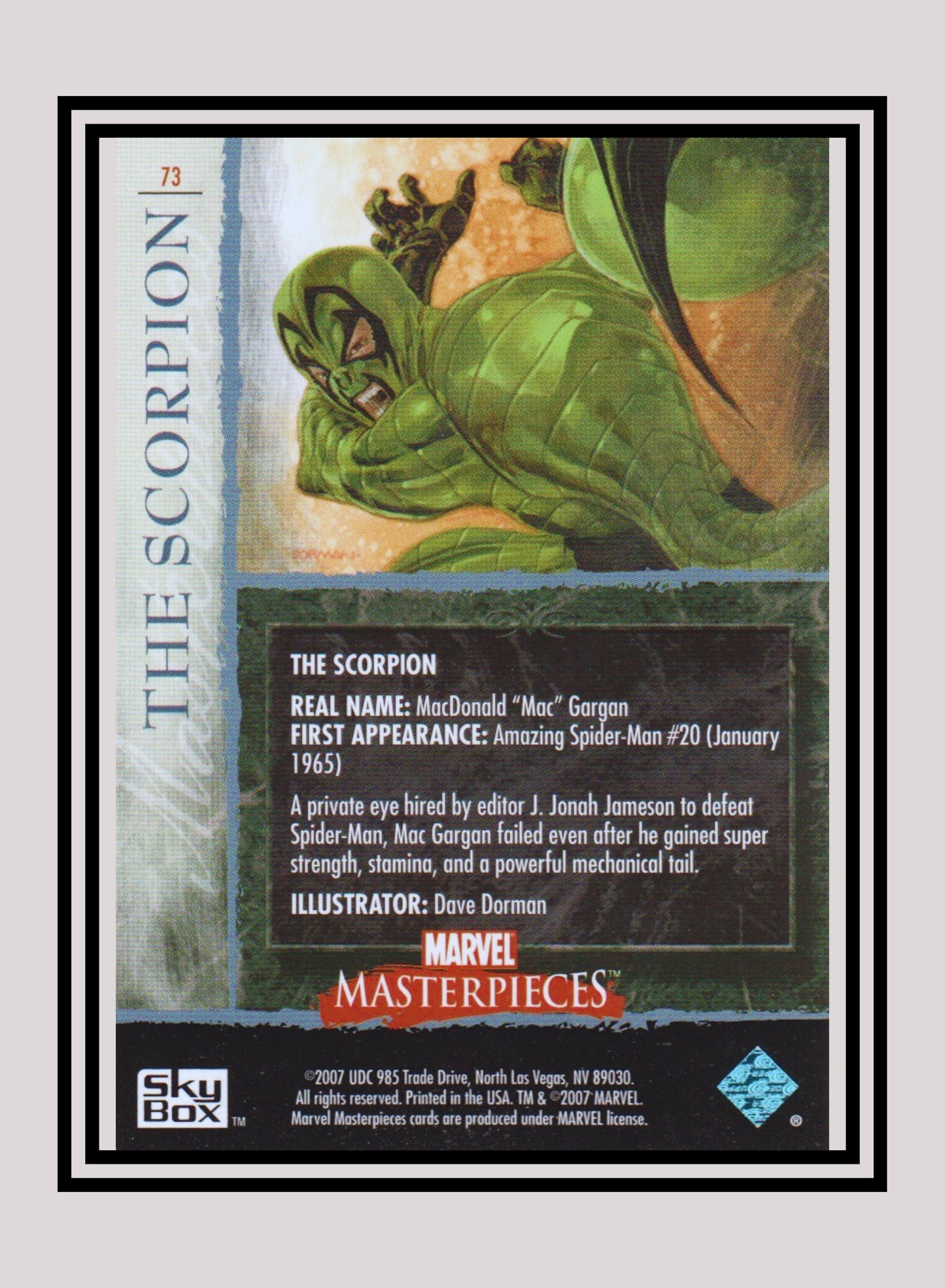 Marvel! 1x The Scorpion - Base (#73 - 2007 Upper Deck Marvel Masterpieces)