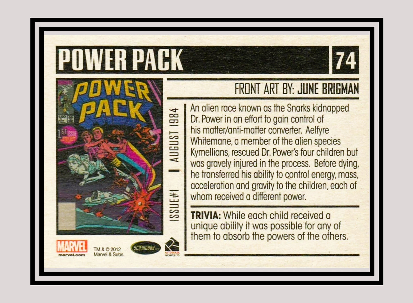Marvel! 1x Power Pack #1 - Base (#74 - 2012 Rittenhouse Marvel Bronze Age)