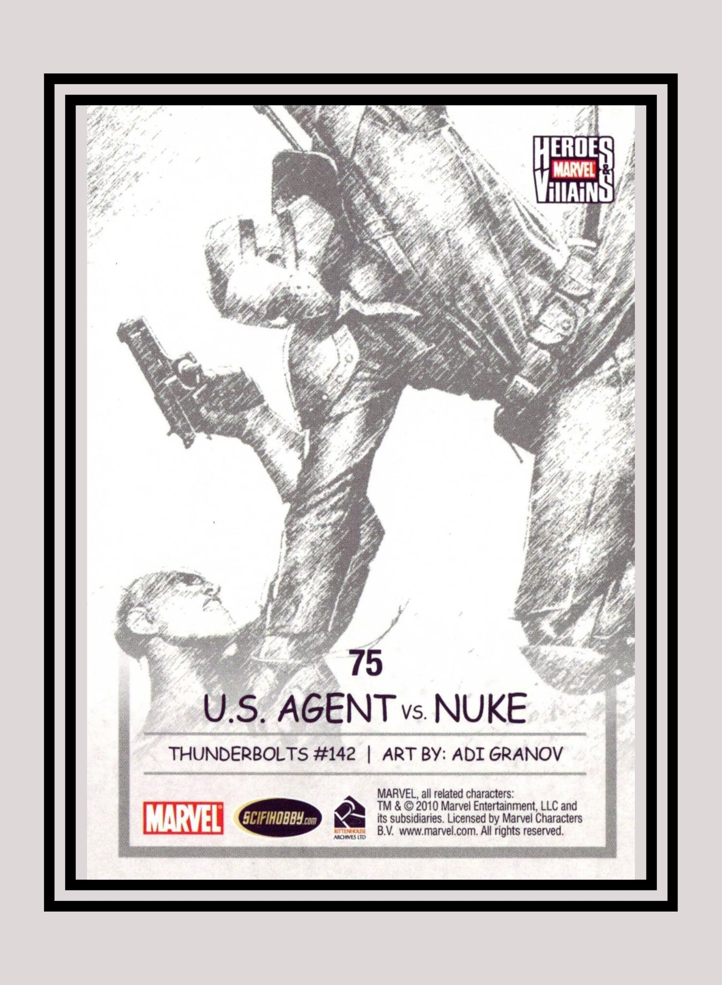 Marvel! 1x U.S. Agent vs. Nuke - Base (#75 - 2010 Rittenhouse Marvel Heroes & Villains)