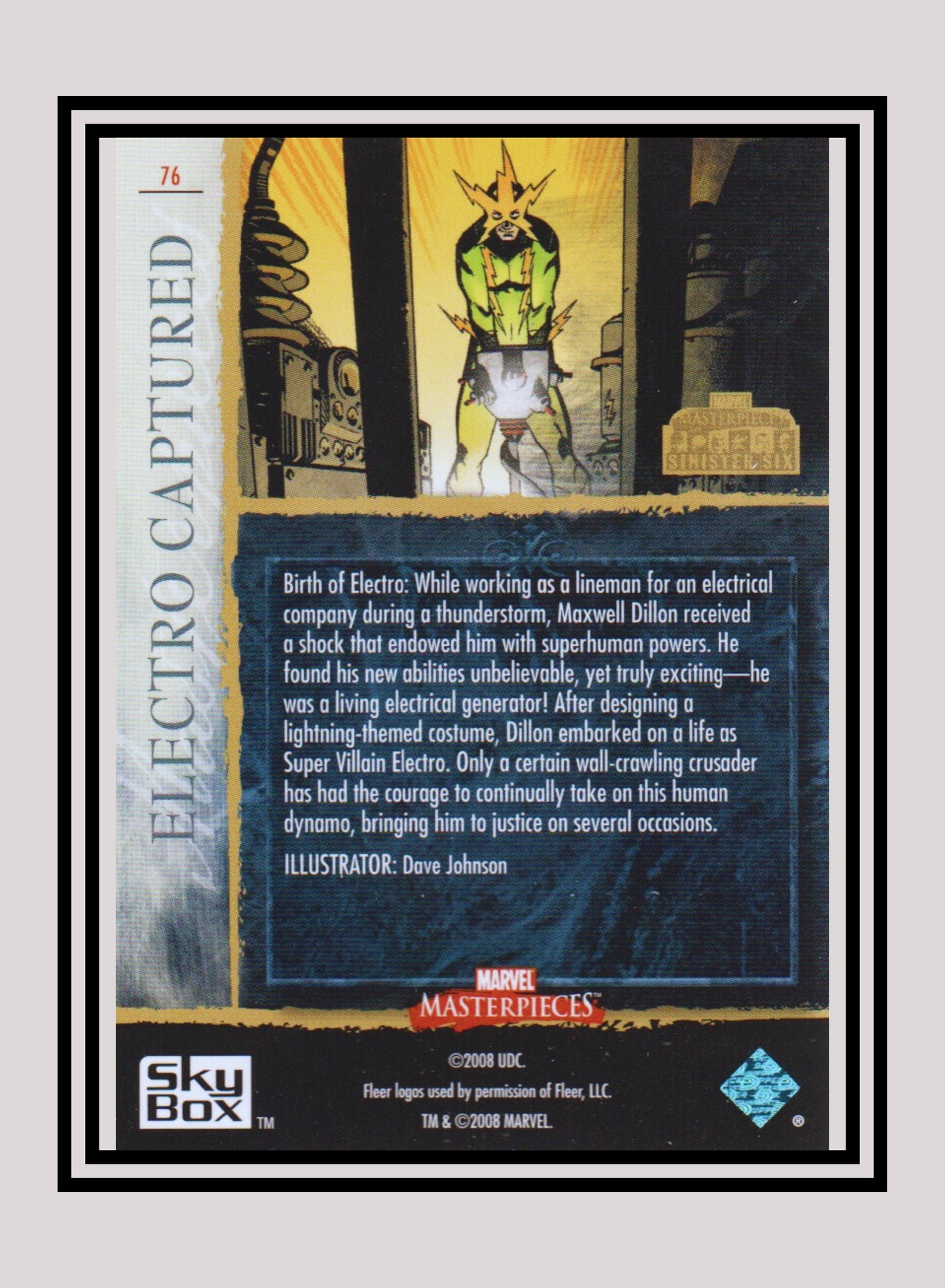 Marvel! 1x Electro Captured - Base (#76 - 2008 Upper Deck Marvel Masterpieces Series 3)