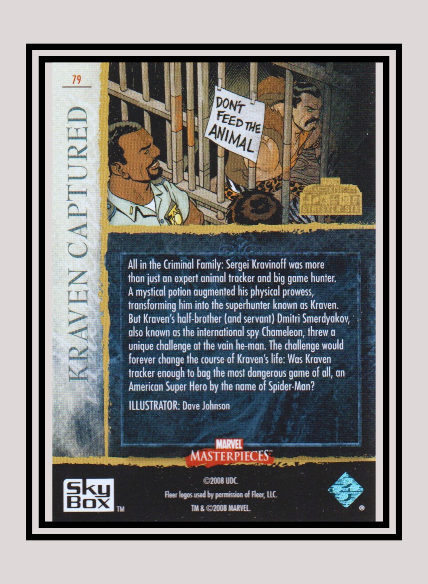Marvel! 1x Kraven Captured - Base (#79 - 2008 Upper Deck Marvel Masterpieces Series 3)