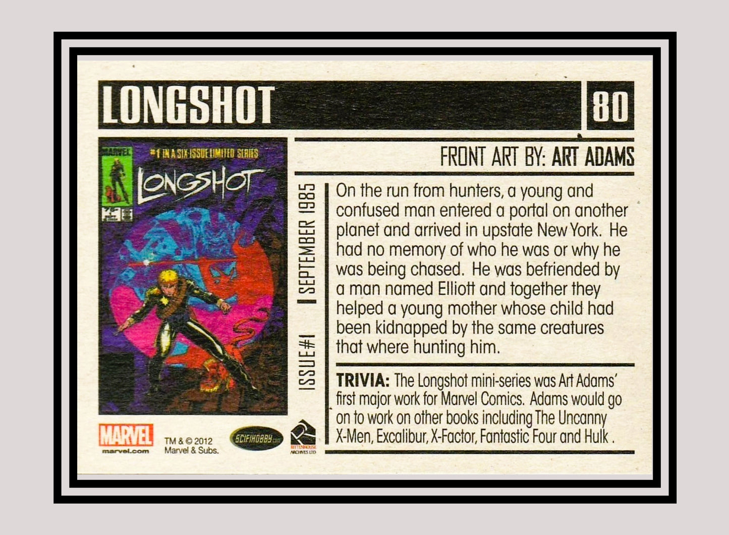 Marvel! 1x Longshot #1 - Base (#80 - 2012 Rittenhouse Marvel Bronze Age)