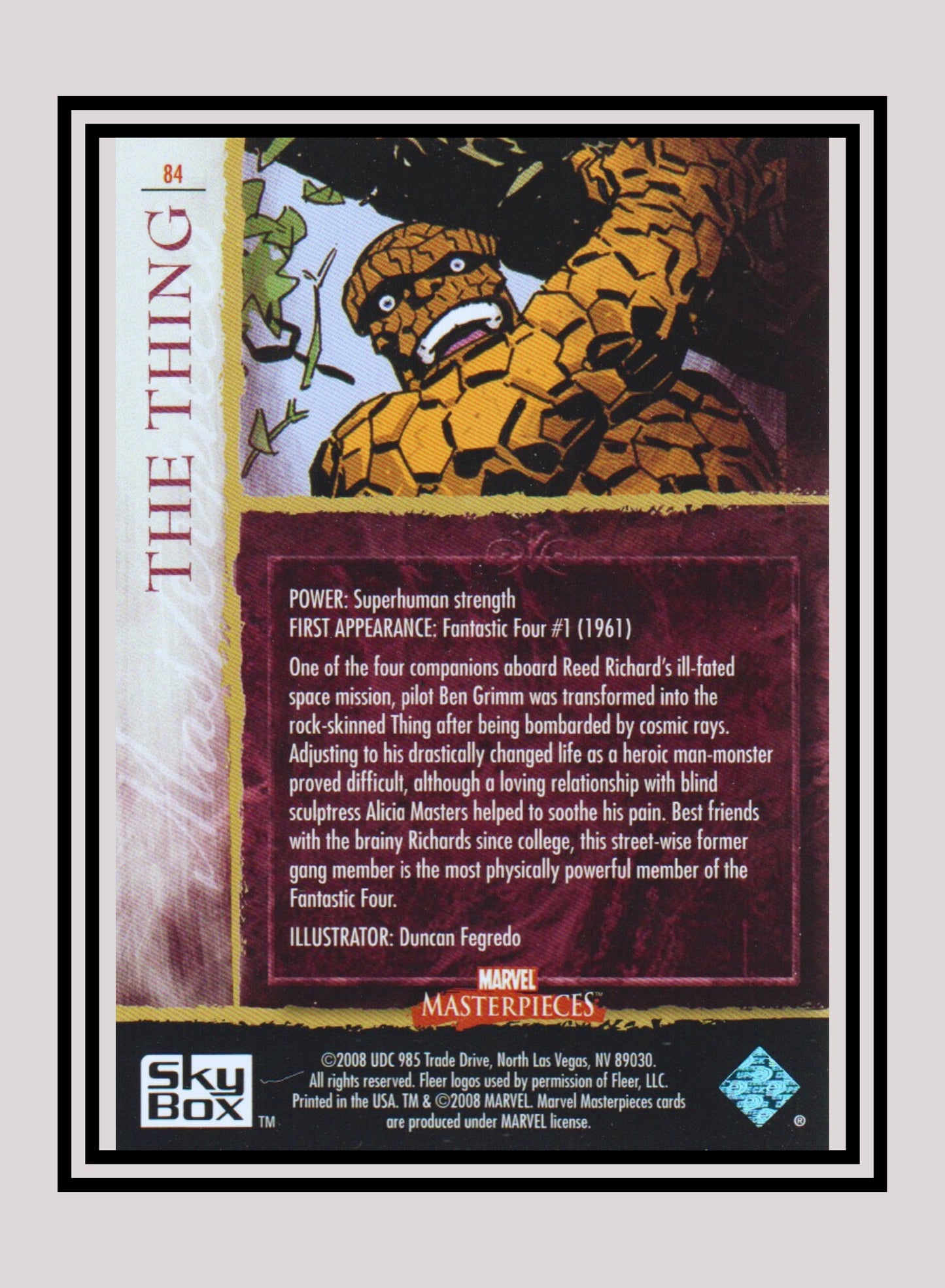 Marvel! 1x The Thing - Base (#84 - 2008 Upper Deck Marvel Masterpieces Series 2)