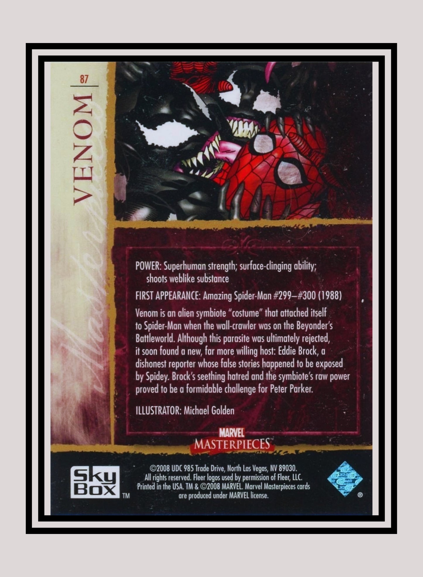 Marvel! 1x Venom - Base (#87 - 2008 Upper Deck Marvel Masterpieces Series 2)