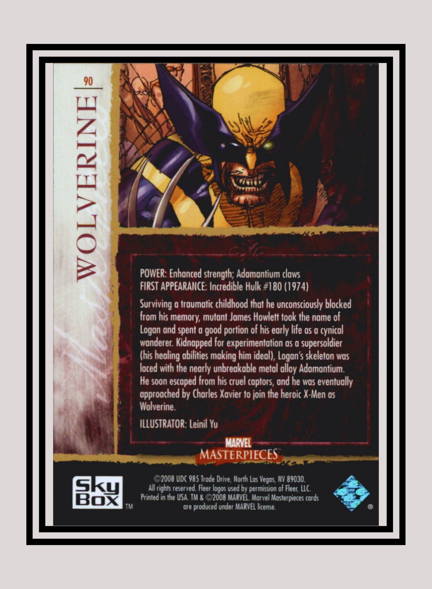 Marvel! 1x Wolverine - Base (#90 - 2008 Upper Deck Marvel Masterpieces Series 2)