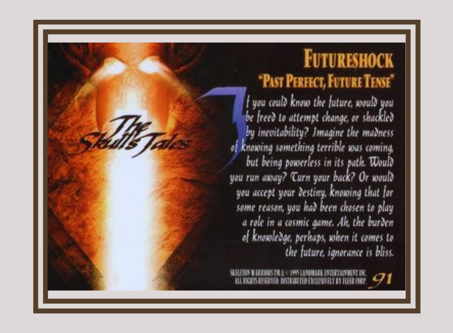 1x Futureshock: Past Perfect, Future Tense - Base (#091 - 1995 Fleer Ultra Skeleton Warriors)