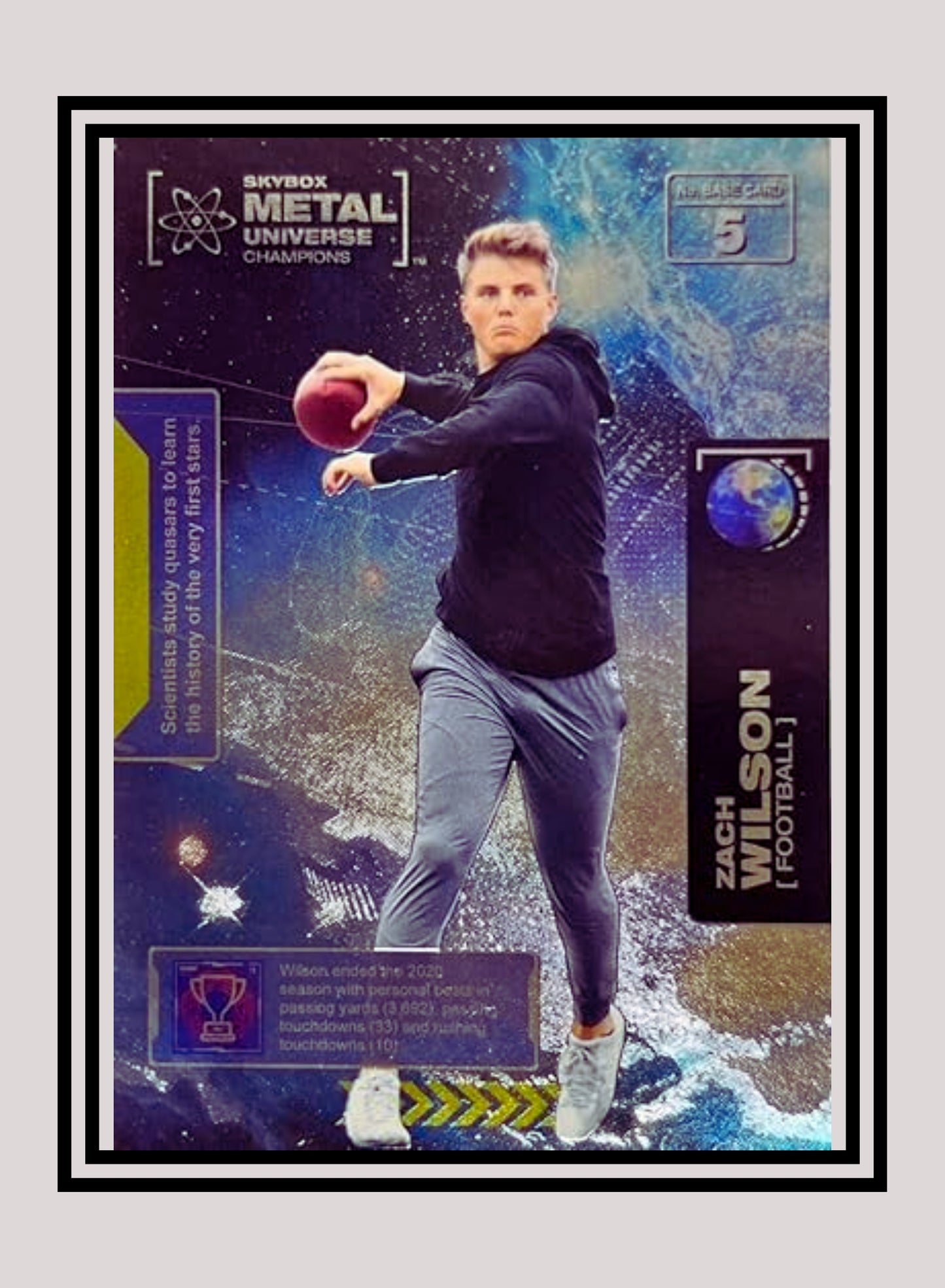 1x Zach Wilson Football RC - Base (#005 - 2021 Skybox Metal Universe Champions)