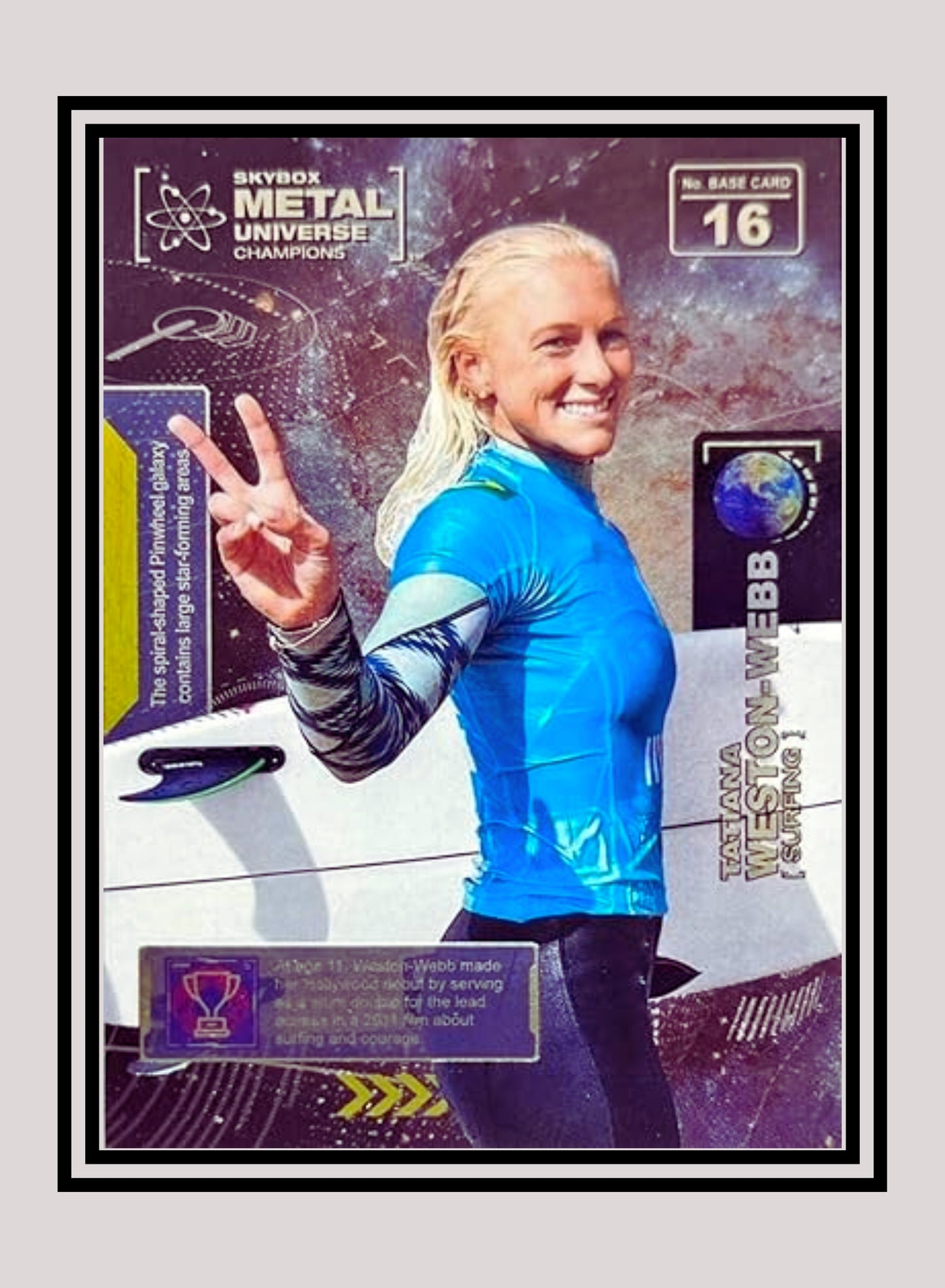 1x Tatiana Weston Webb Surfing - Base (#016 - 2021 Skybox Metal Universe Champions)