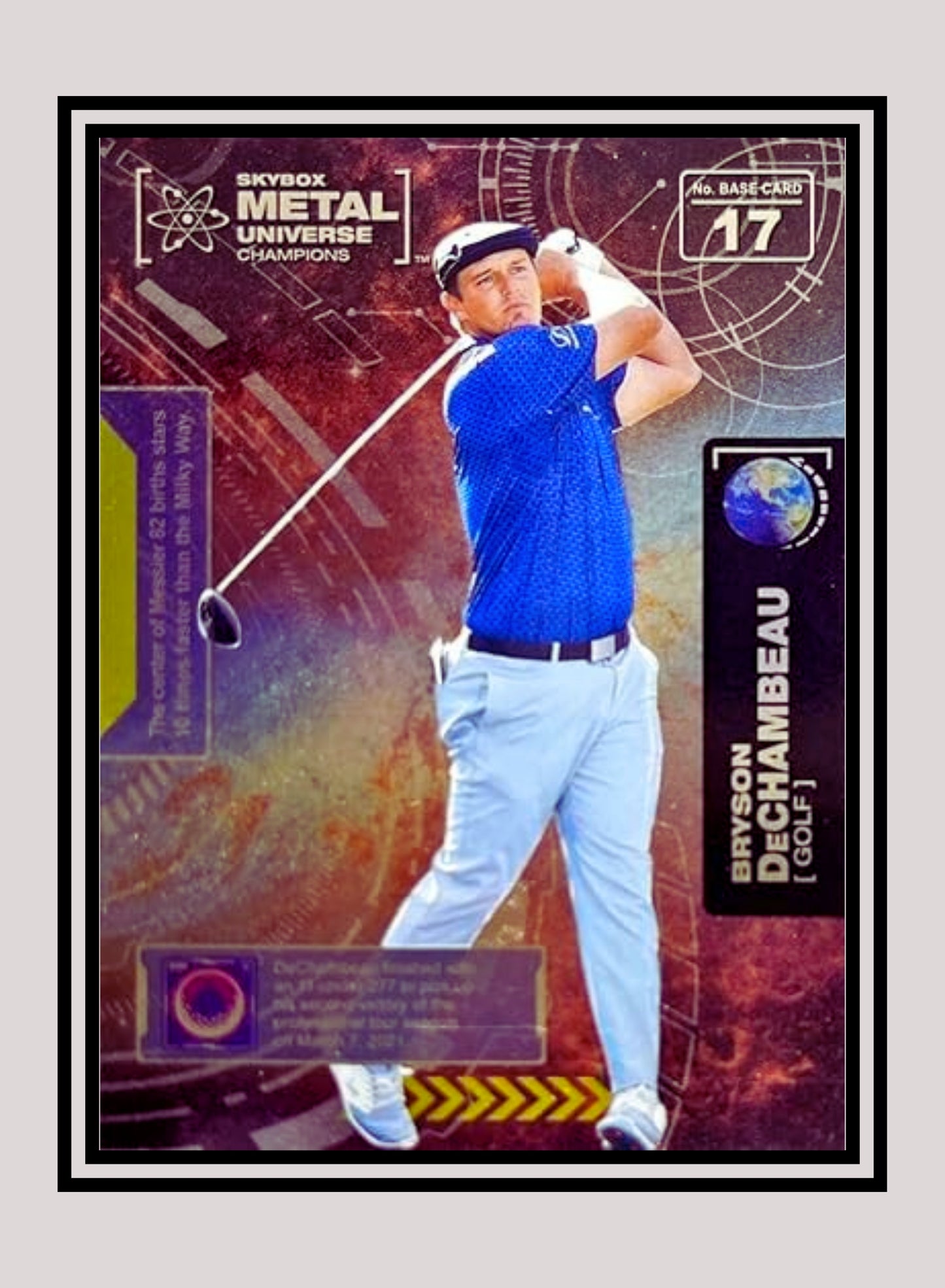 1x Bryson DeChambeau Golf RC - Base (#017 - 2021 Skybox Metal Universe Champions)