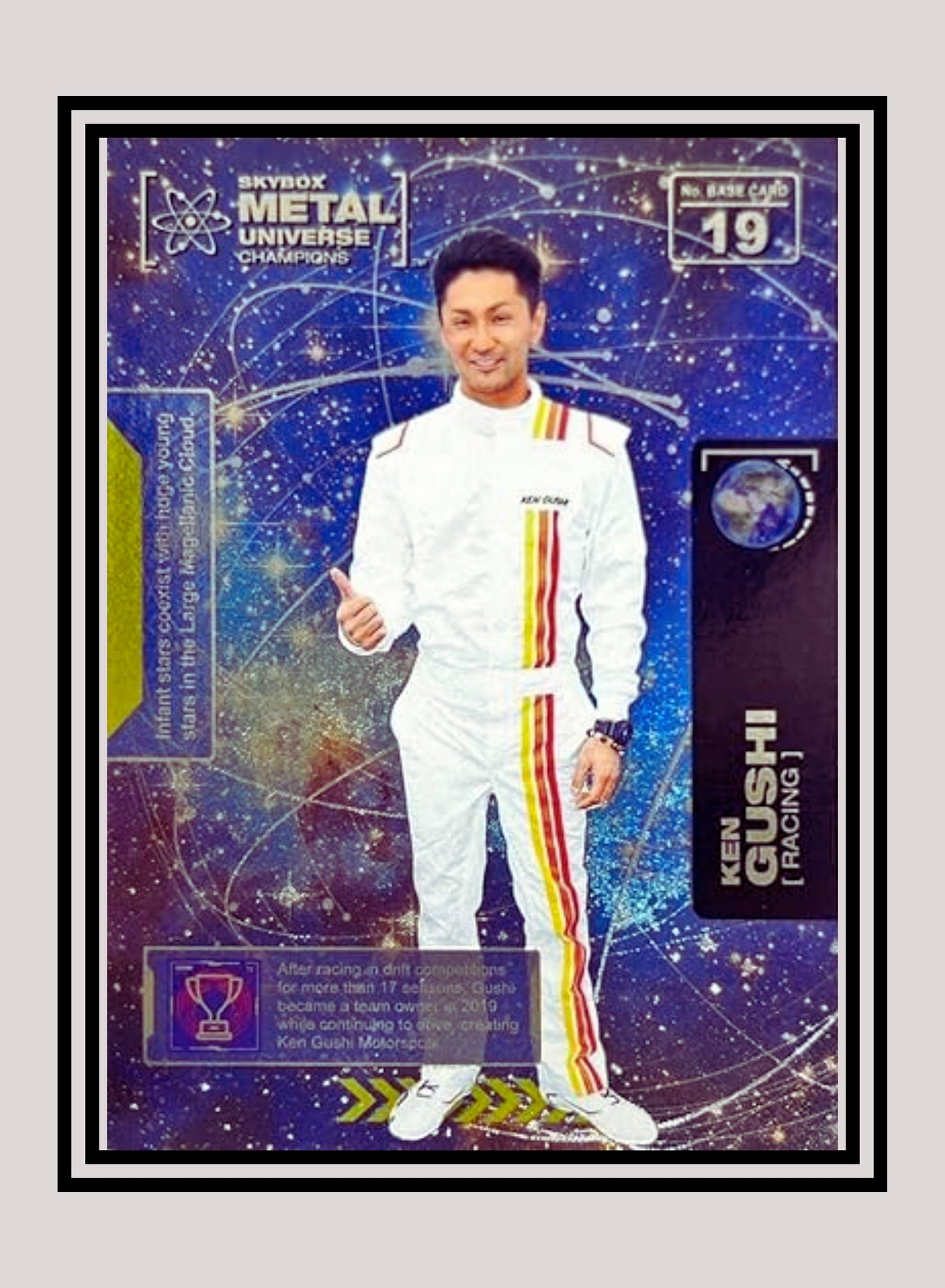 1x Ken Gushi Motorsports - Base (#019 - 2021 Skybox Metal Universe Champions)