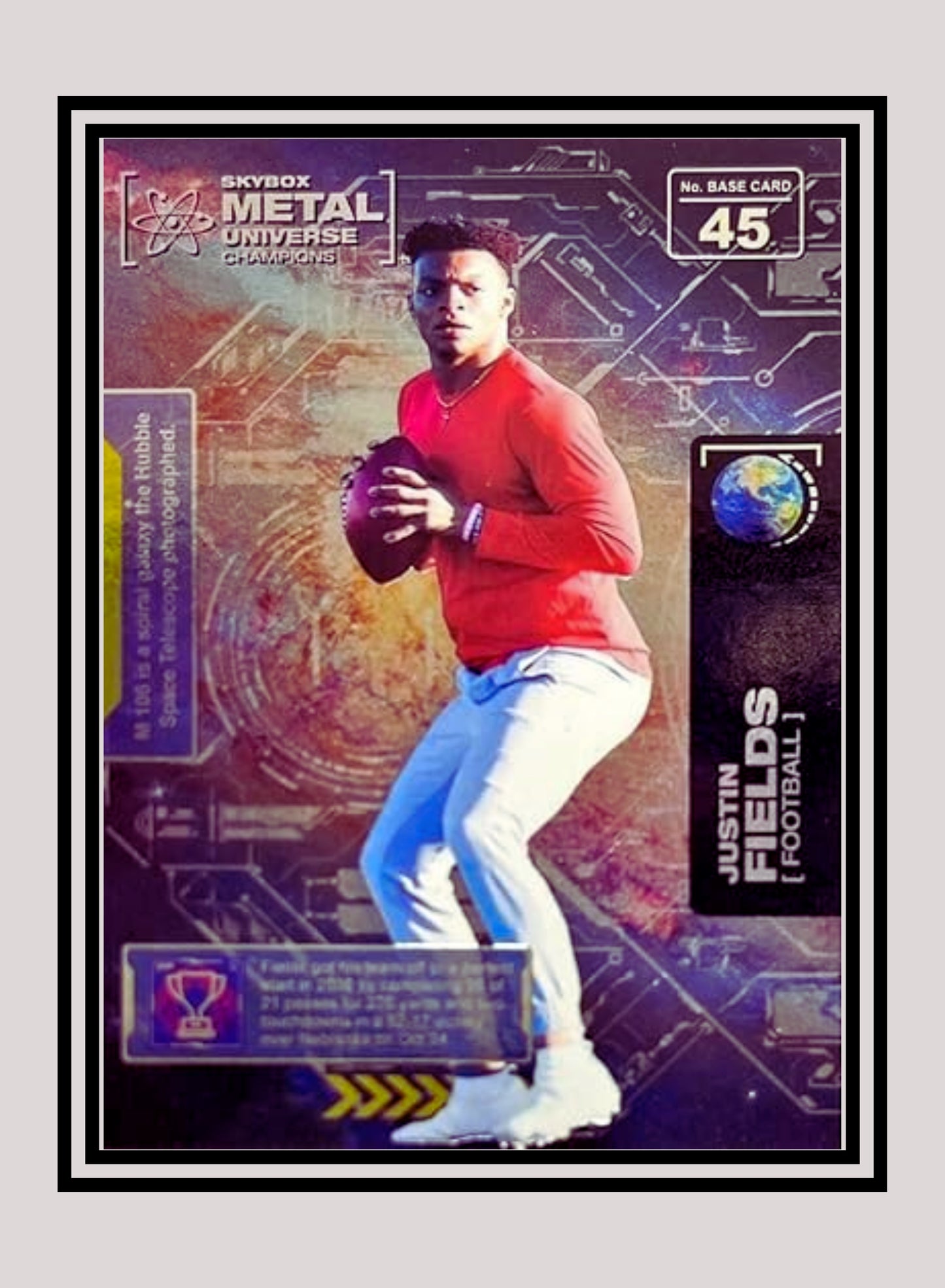 1x Justin Fields Football RC - Base (#045 - 2021 Skybox Metal Universe Champions)