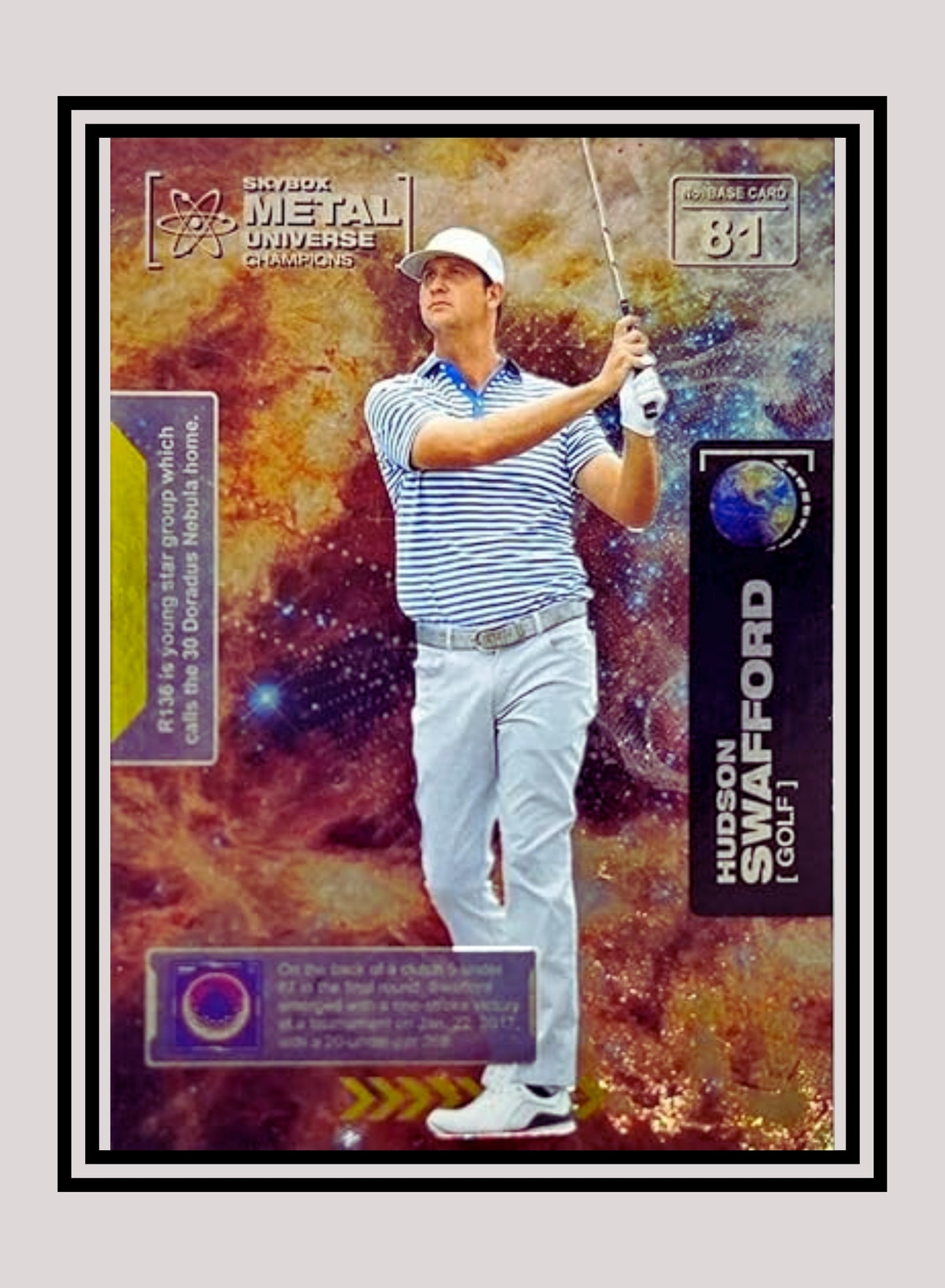 1x Hudson Swafford Golf - Base (#081 - 2021 Skybox Metal Universe Champions)
