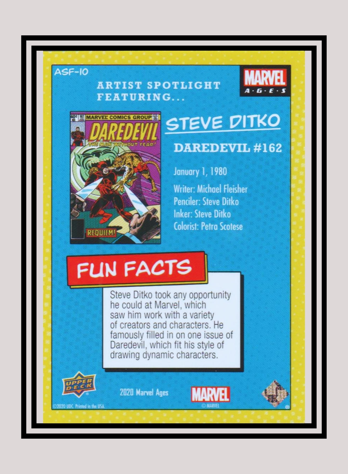 Marvel! 1x Daredevil #162 - Inserts (ASF-10 - 2020 Upper Deck Marvel Ages)
