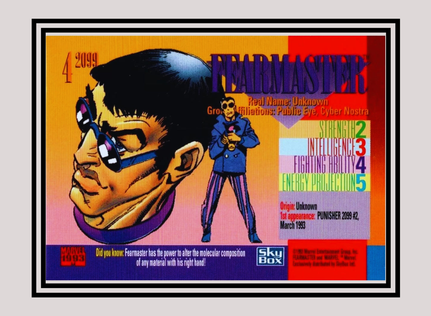 Marvel! 1x Fearmaster 2099 - Red Foil (#4 - 1993 Marvel Universe Series 4)