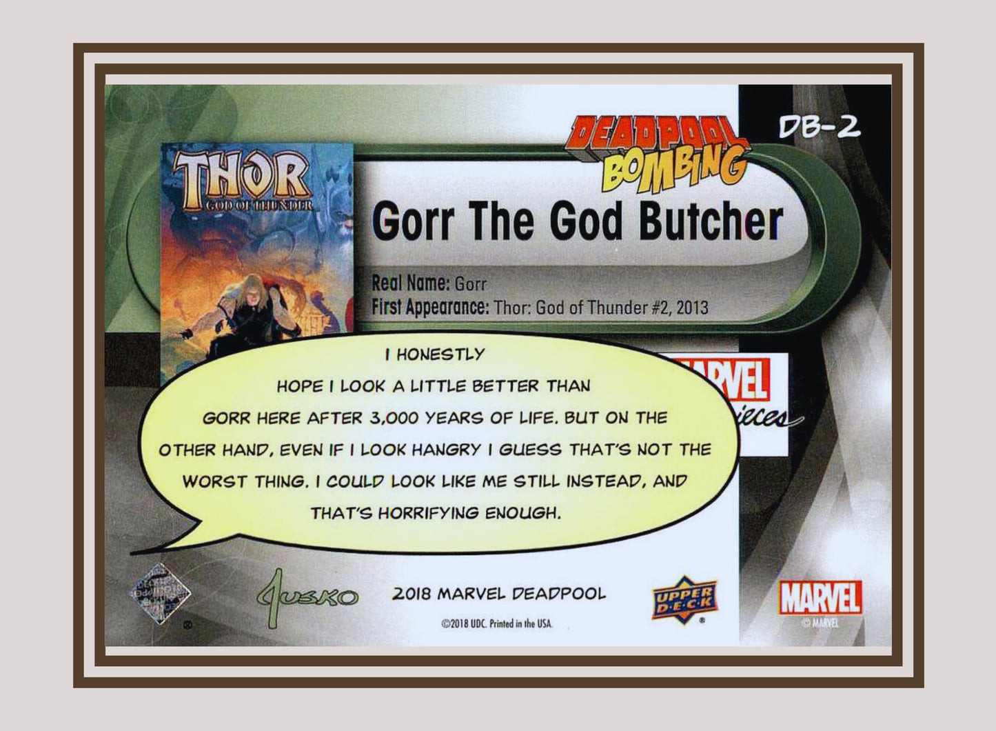 Marvel! 1x Gorr The God Butcher - Insert (#DB2 - 2019 Upper Deck Deadpool)