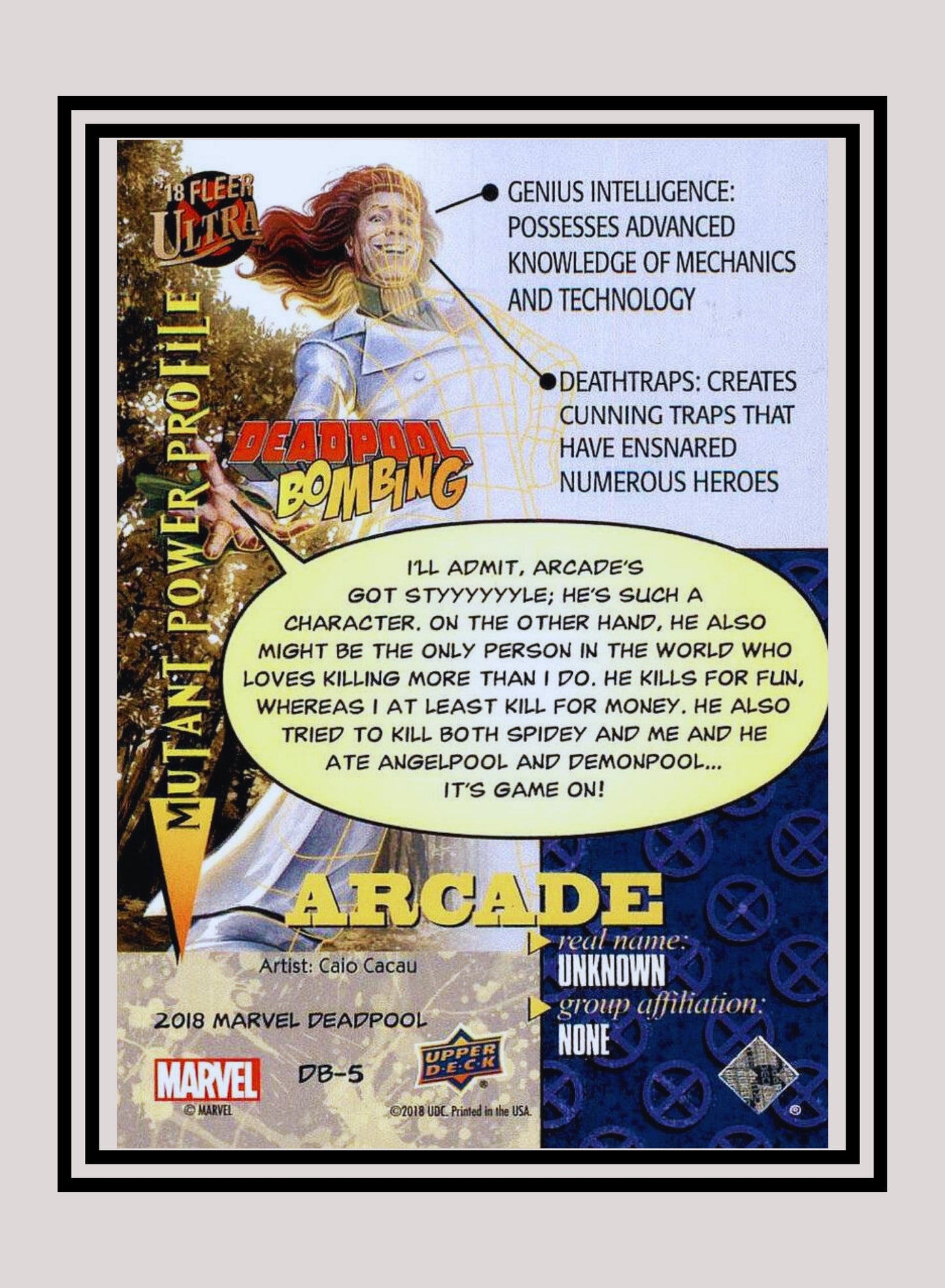 Marvel! 1x Arcade - Insert (#DB5 - 2019 Upper Deck Deadpool)