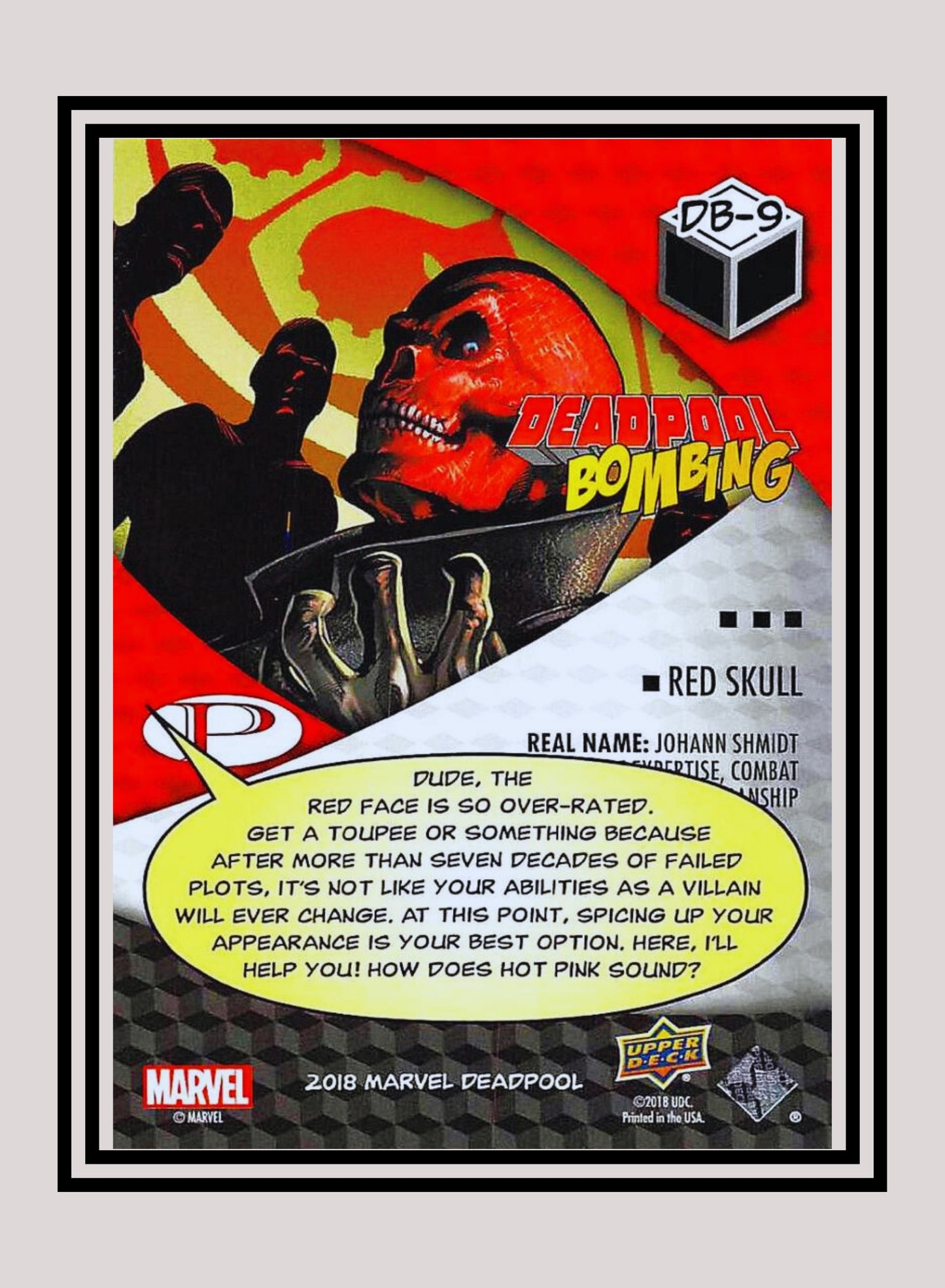 Marvel! 1x Red Skull - Insert (#DB9 - 2019 Upper Deck Deadpool)