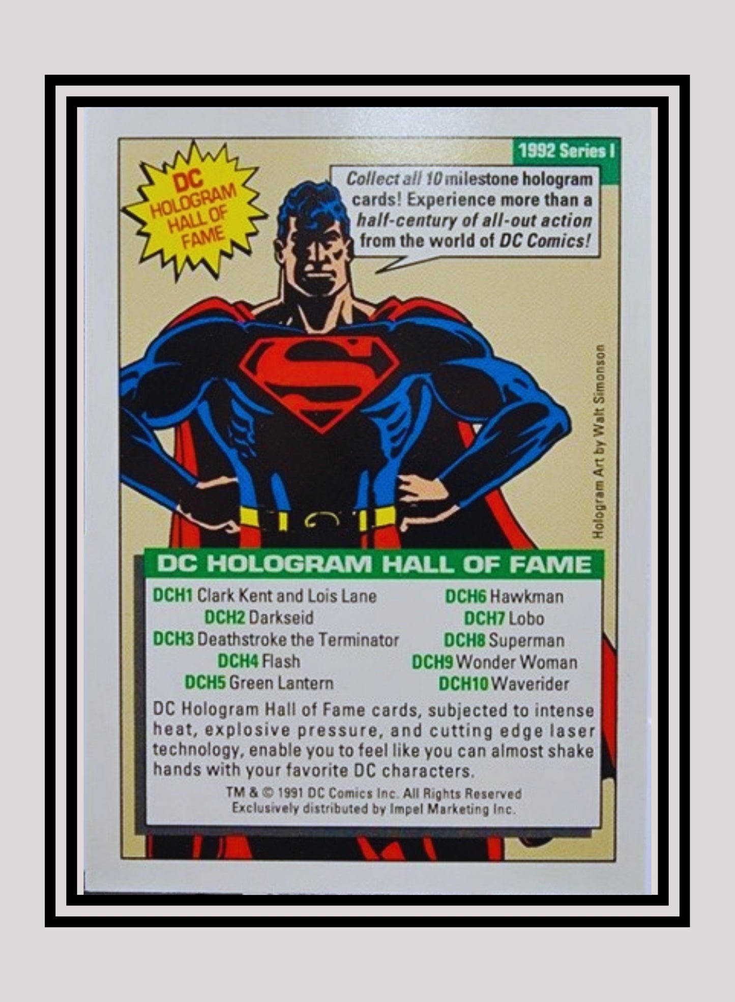 DC! 1x Clark Kent and Lois Lane - Hologram (DCH1 - 1991 Impel DC Cosmic Cards)
