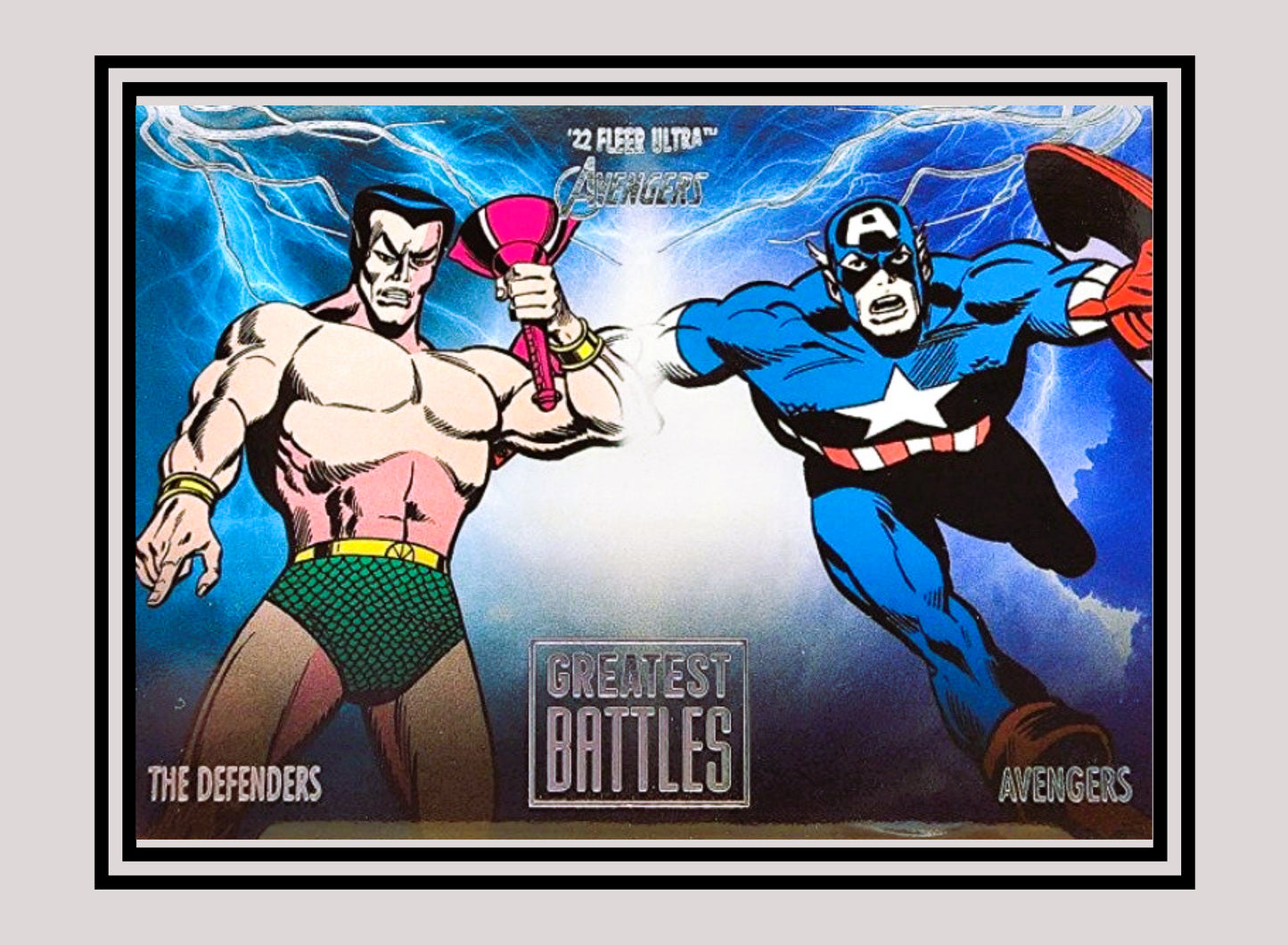 Marvel! 1x The Avengers/Defenders War - Base Greatest Battles (#EB-7 - 2022 Fleer Ultra Avengers)