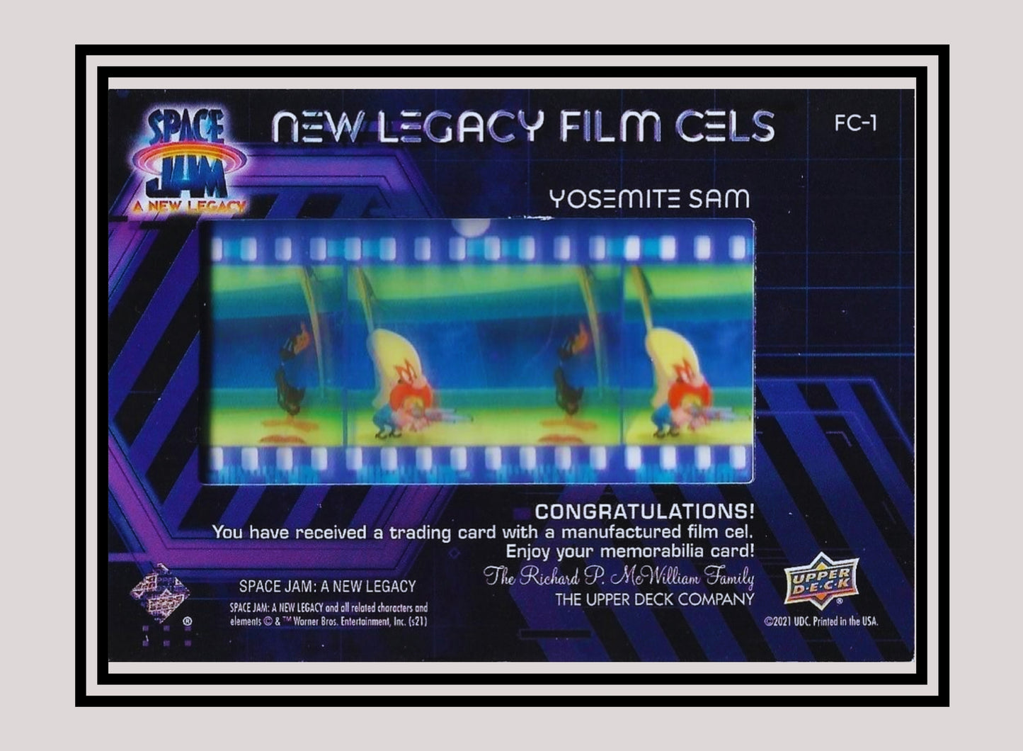 1x Yosemite Sam - Film Cels (FC-1 - 2021 Upper Deck Space Jam: A New Legacy)