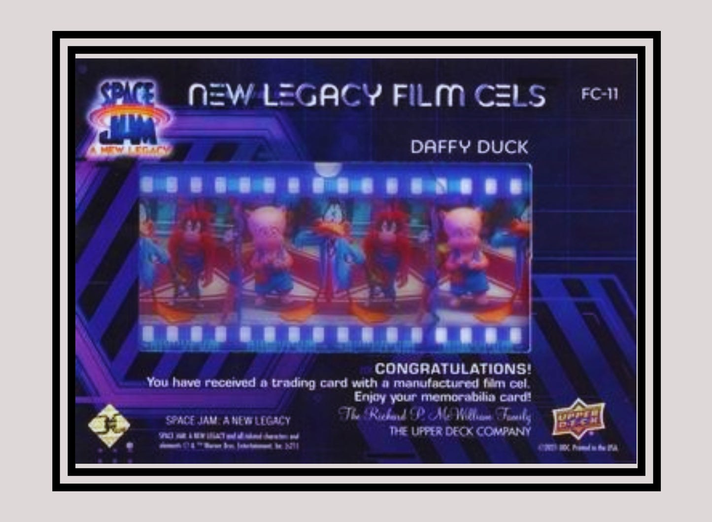 1x Daffy Duck - Film Cels (FC-11 - 2021 Upper Deck Space Jam: A New Legacy)