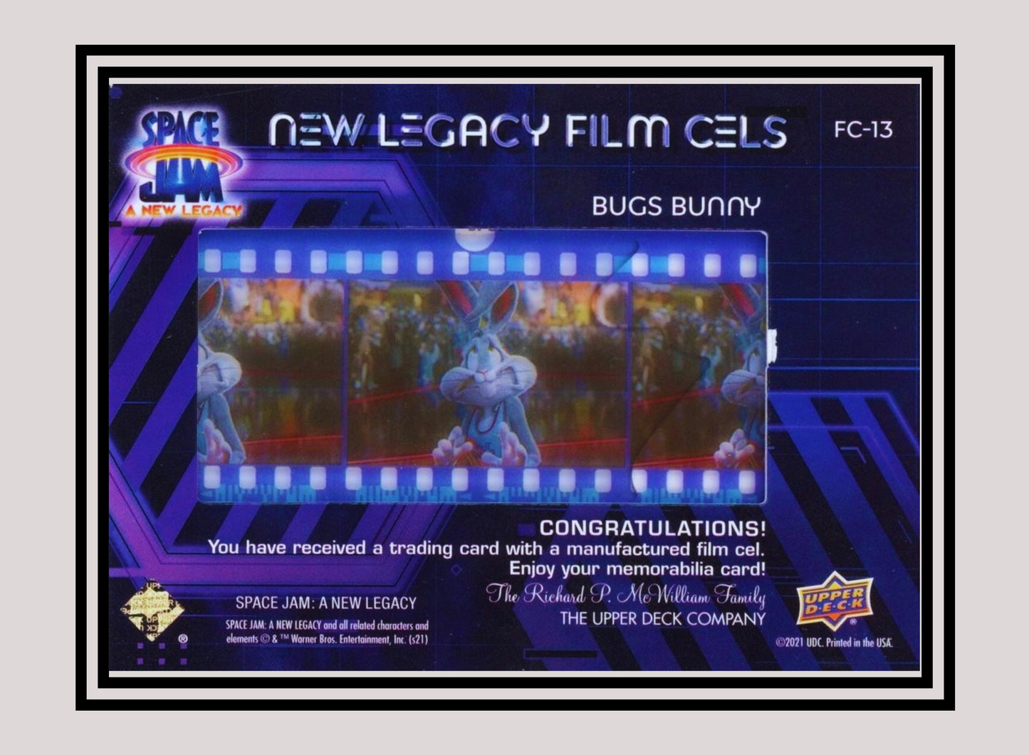 1x Bugs Bunny - Film Cels (FC-13 - 2021 Upper Deck Space Jam: A New Legacy)