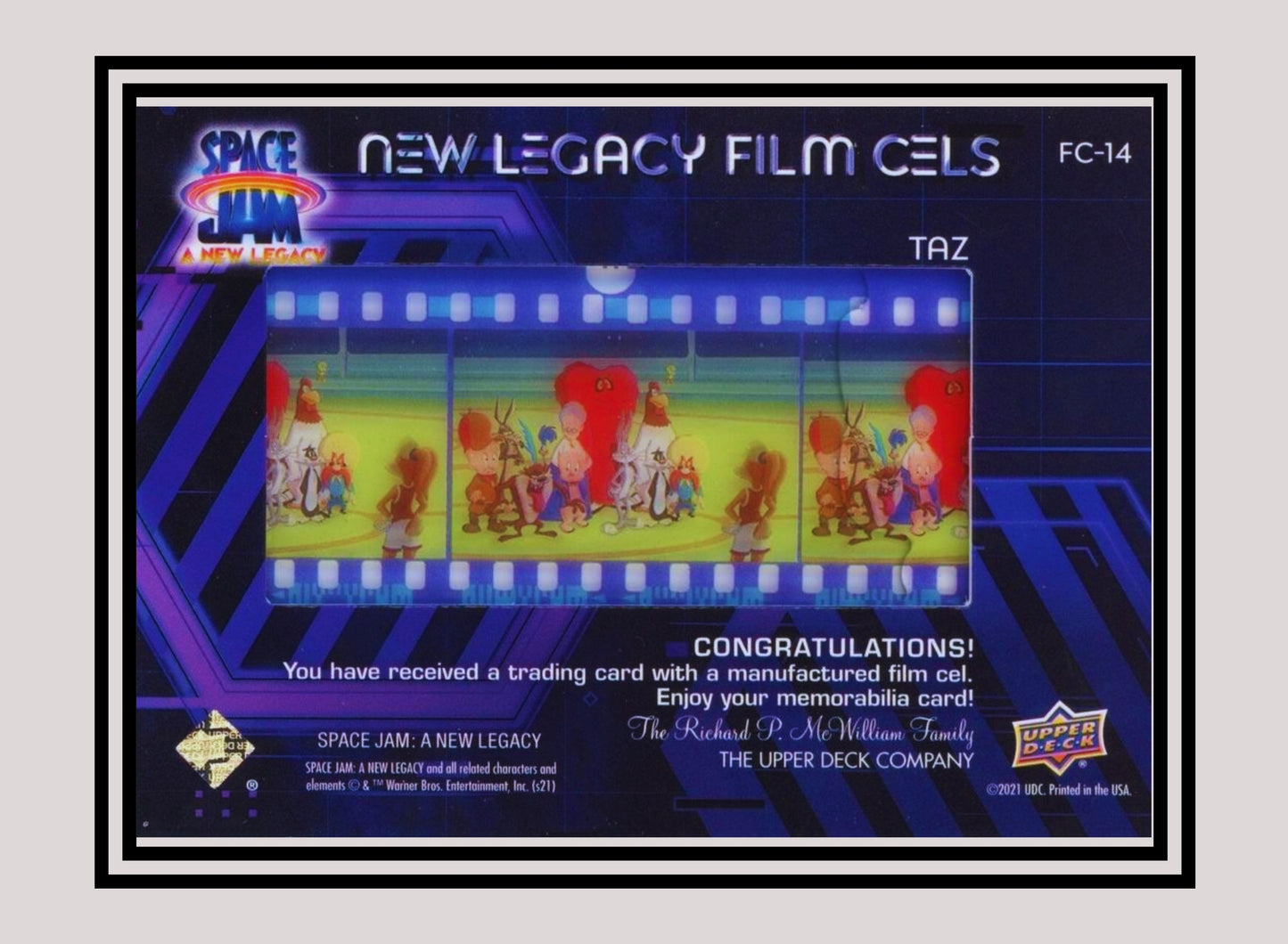 1x Taz - Film Cels (FC-14 - 2021 Upper Deck Space Jam: A New Legacy)