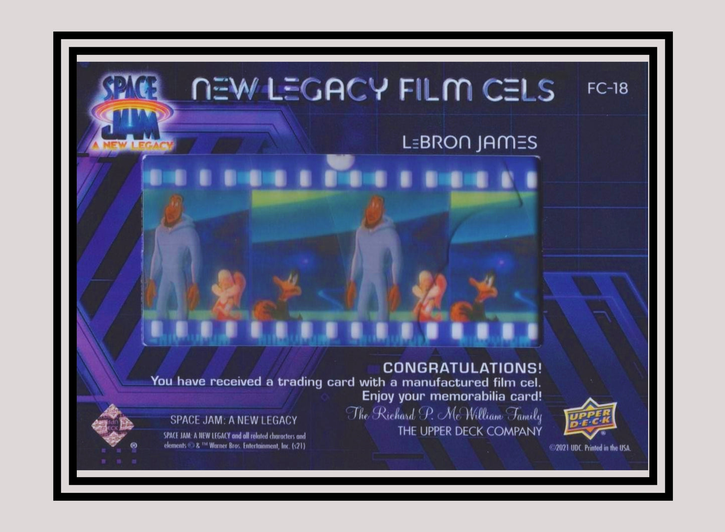 1x LeBron James Cartoon - Film Cels (FC-18 - 2021 Upper Deck Space Jam: A New Legacy)
