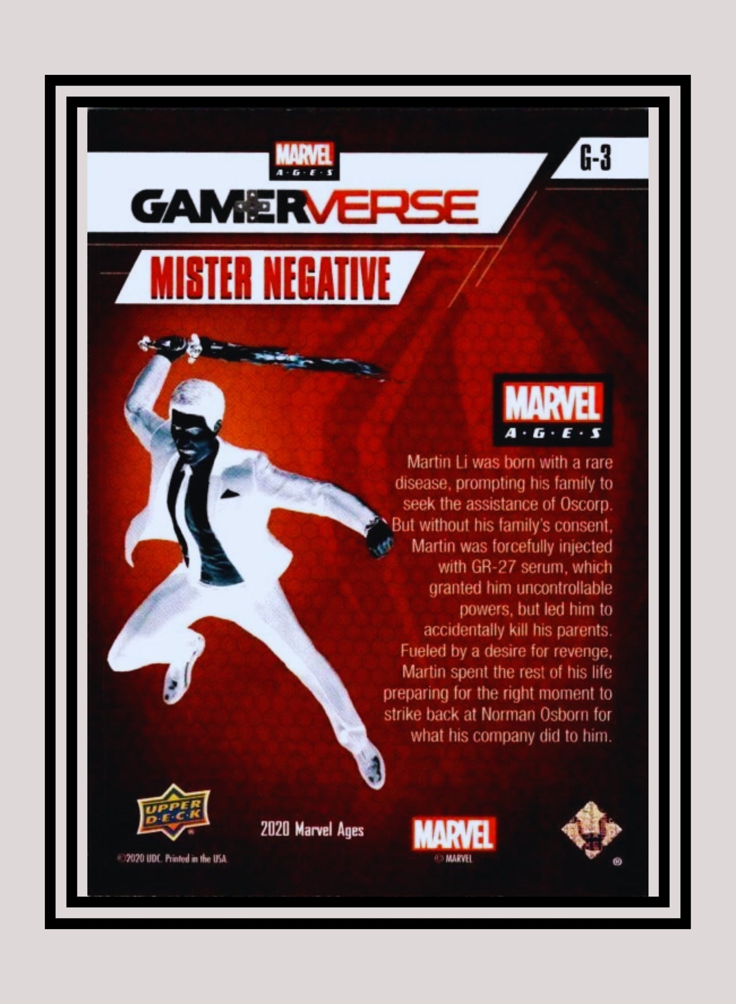Marvel! 1x Mr. Negative - Inserts (G-3 - 2020 Upper Deck Marvel Ages)