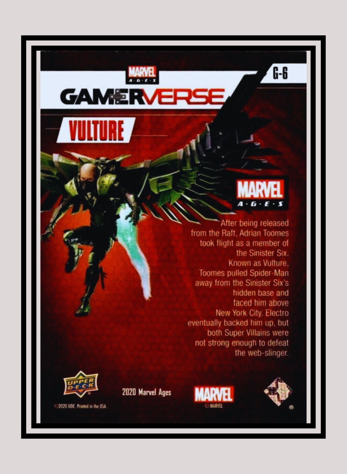 Marvel! 1x Vulture - Inserts (G-6 - 2020 Upper Deck Marvel Ages)
