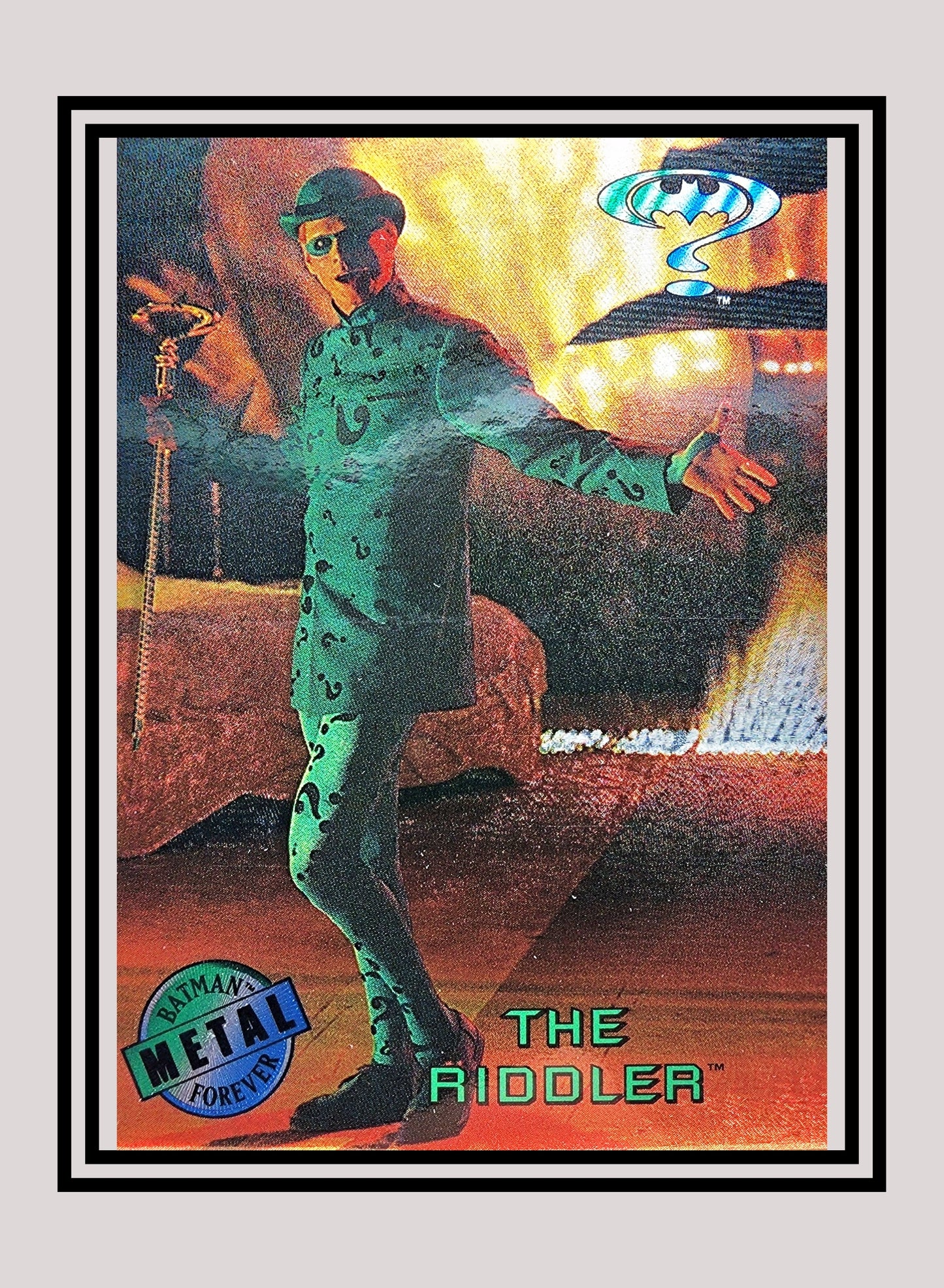 DC! 1x The Riddler - Movie Preview (#4 - 1995 Fleer Batman Forever Metal)