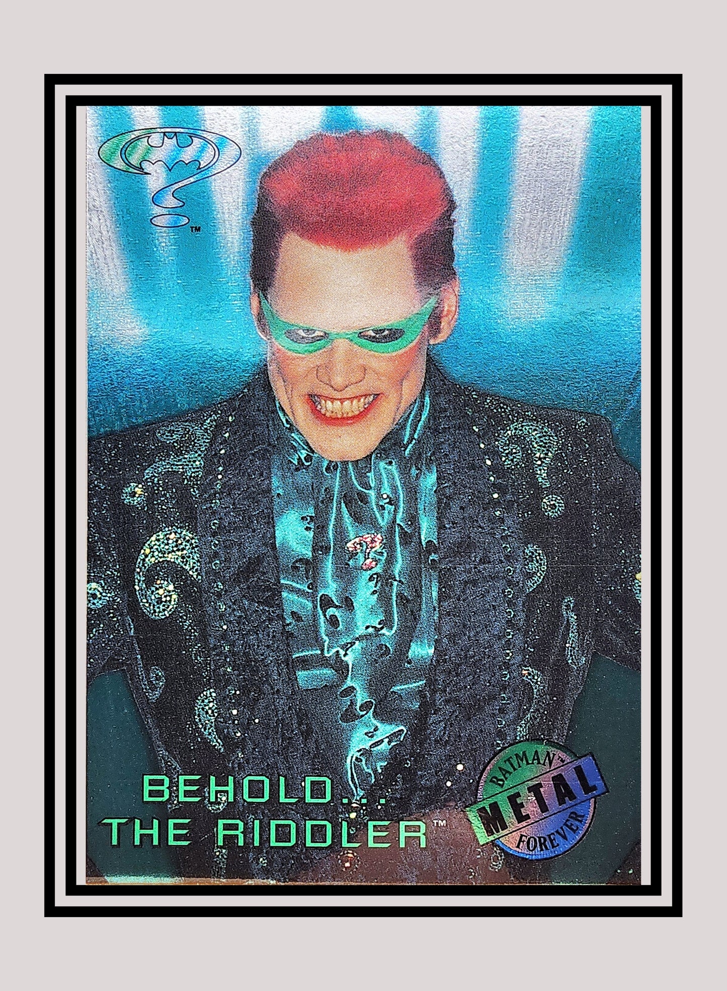 DC! 1x Behold... The Riddler - Movie Preview (#5 - 1995 Fleer Batman Forever Metal)