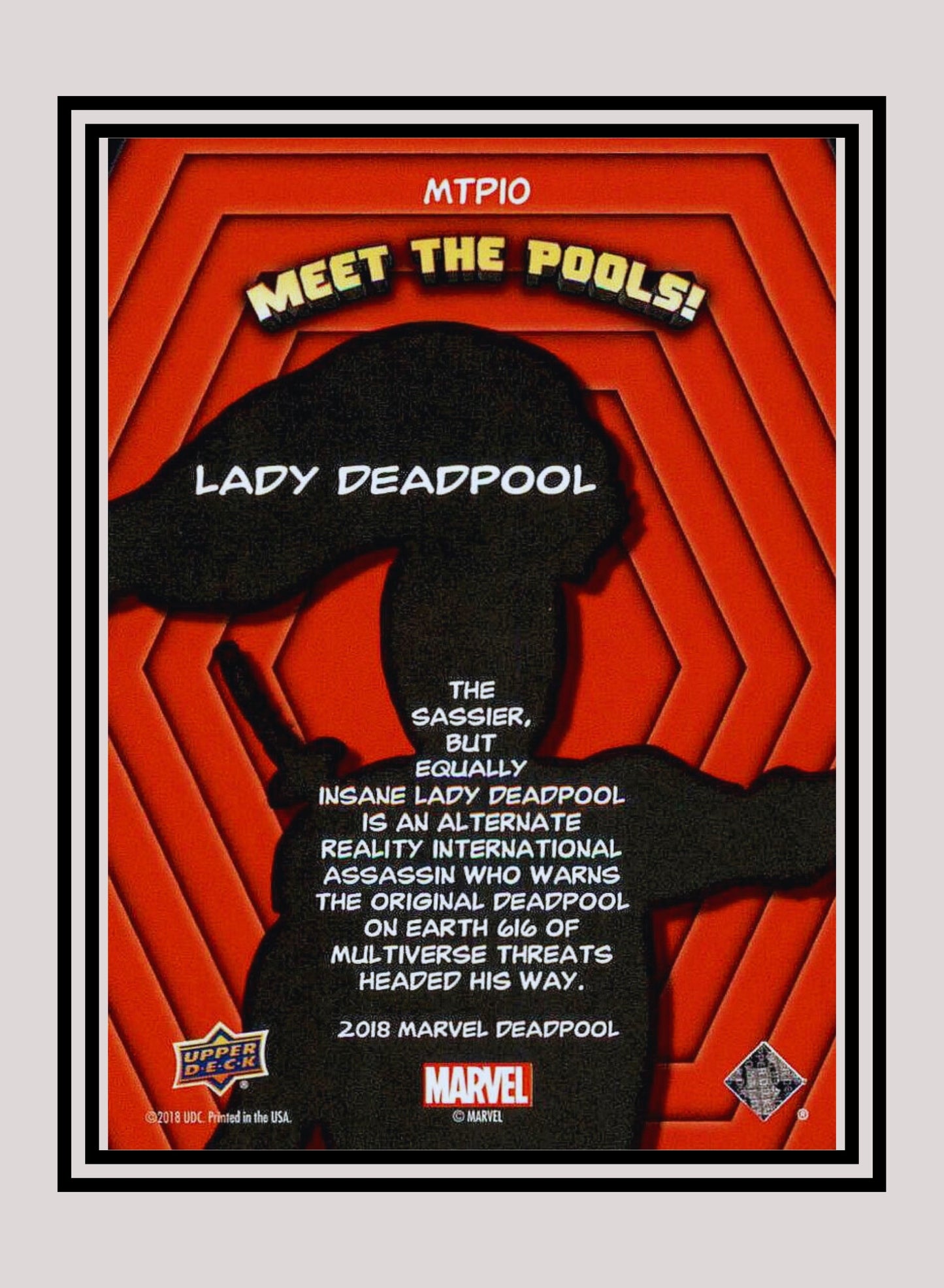 Marvel! 1x Lady Deadpool - Insert (#MTP10 - 2019 Upper Deck Deadpool)