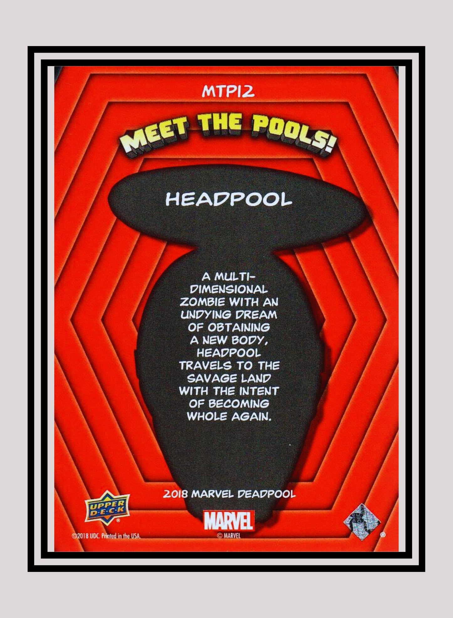 Marvel! 1x Headpool - Insert (#MTP12 - 2019 Upper Deck Deadpool)