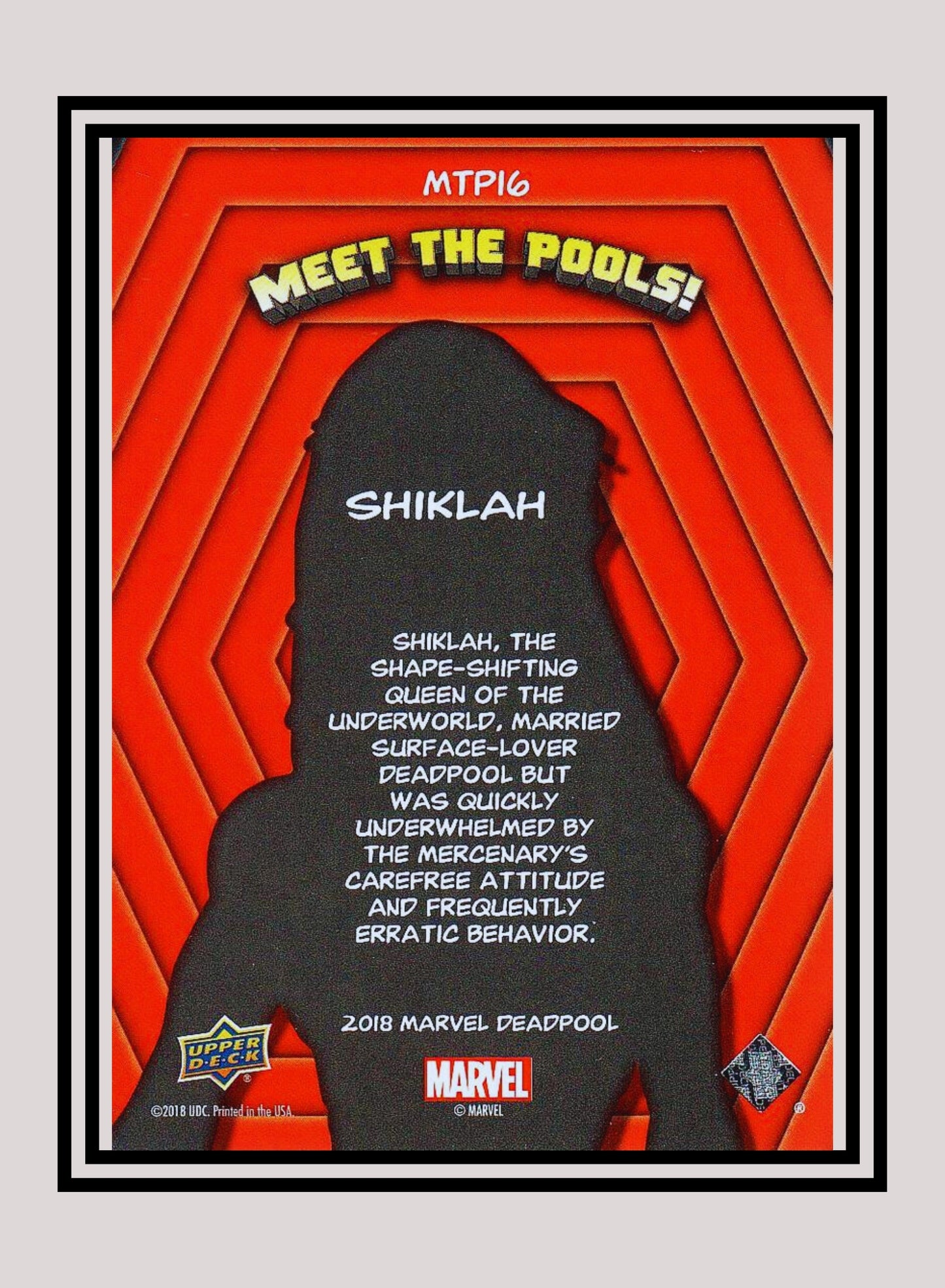 Marvel! 1x Shiklah - Insert (#MTP16 - 2019 Upper Deck Deadpool)