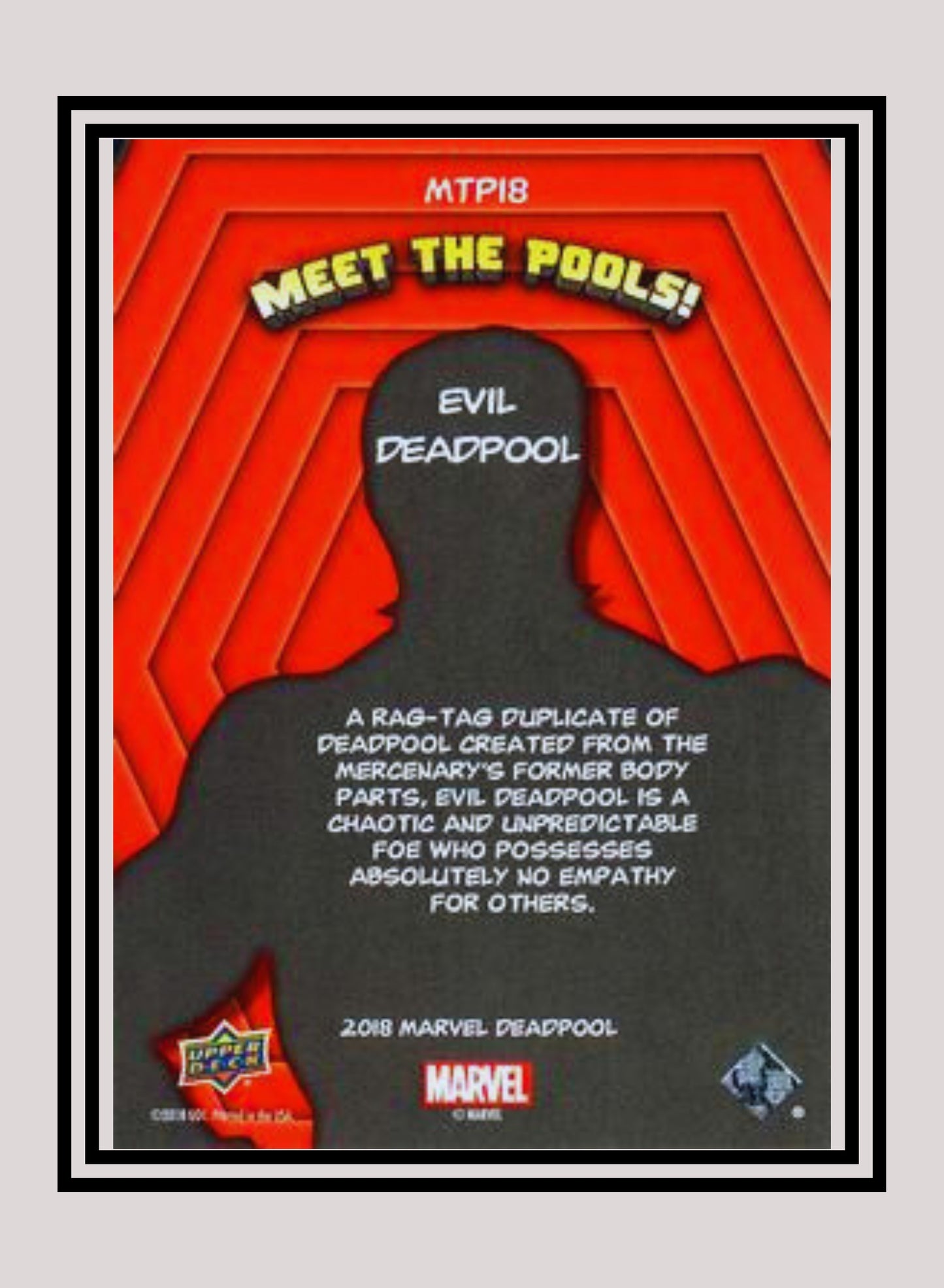Marvel! 1x Evil Deadpool - Insert (#MTP18 - 2019 Upper Deck Deadpool)