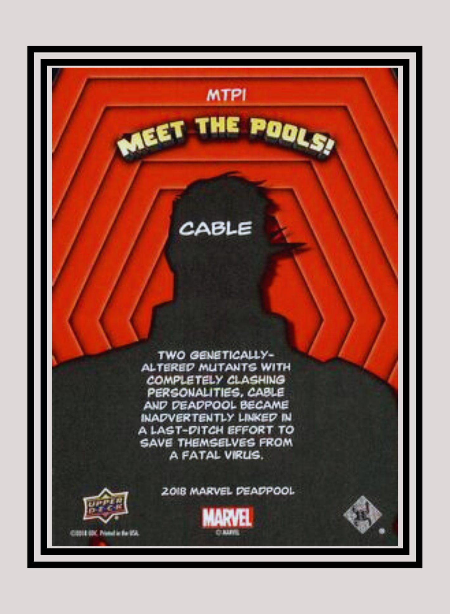 Marvel! 1x Cable - Insert (#MTP1 - 2019 Upper Deck Deadpool)