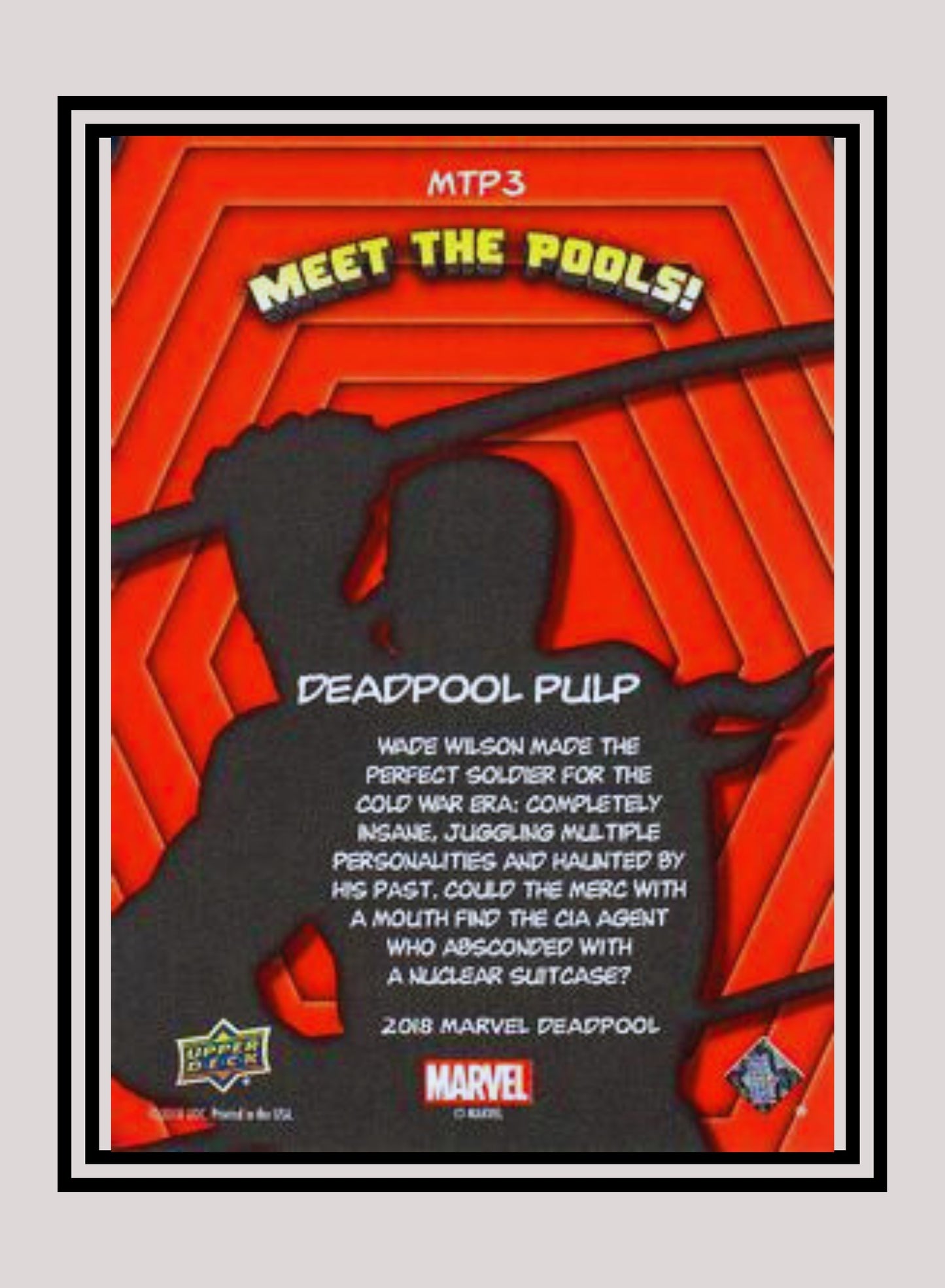 Marvel! 1x Deadpool Pulp - Insert (#MTP3 - 2019 Upper Deck Deadpool)