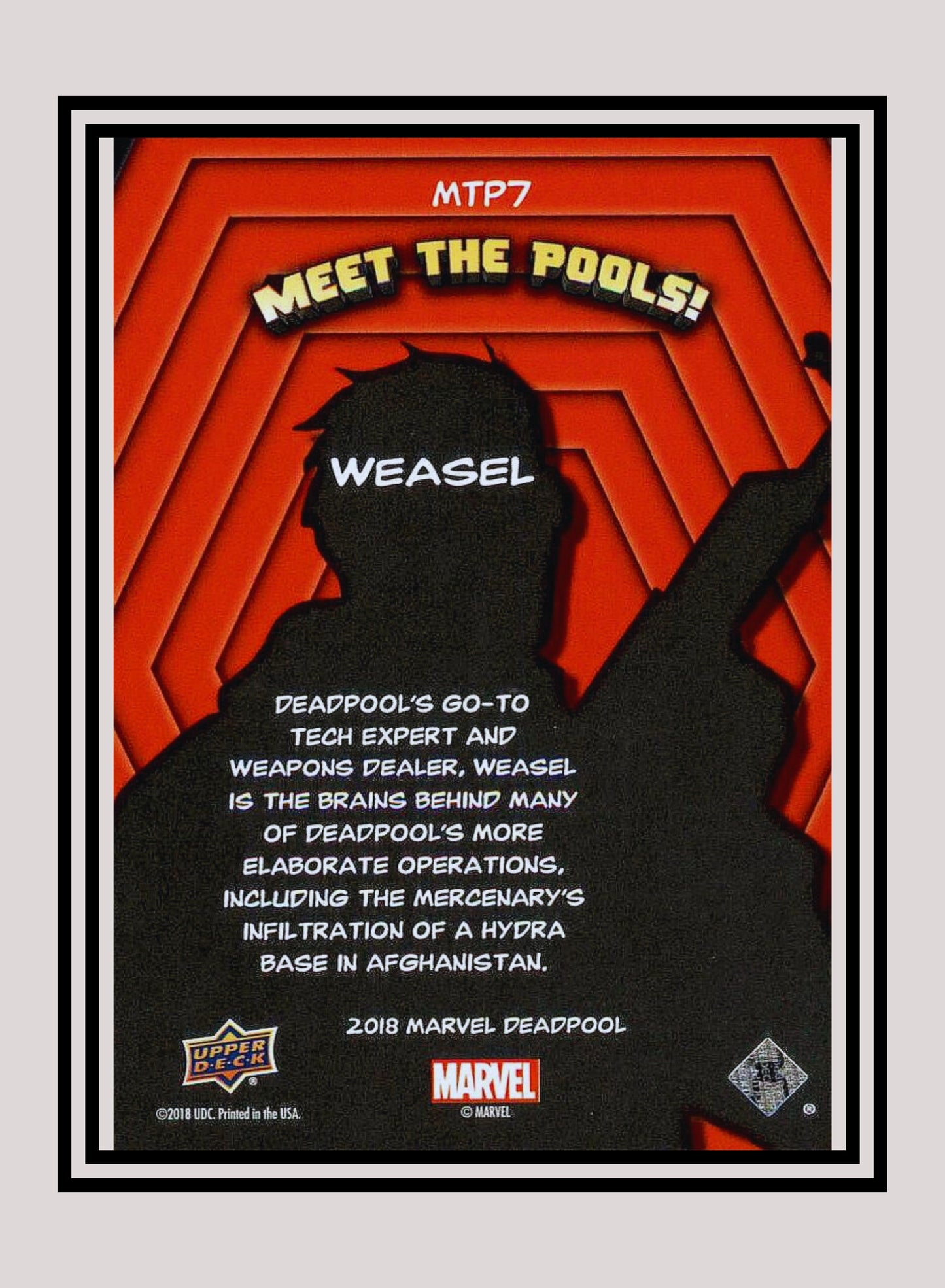 Marvel! 1x Weasel - Insert (#MTP7 - 2019 Upper Deck Deadpool)
