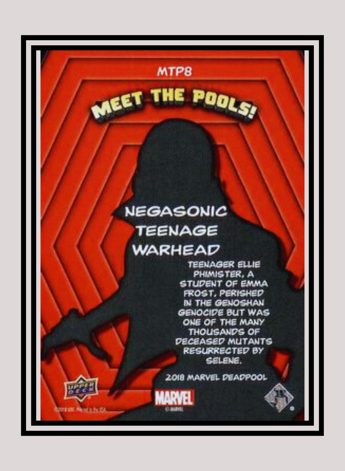 Marvel! 1x Negasonic Teenage Warhead - Insert (#MTP8 - 2019 Upper Deck Deadpool)