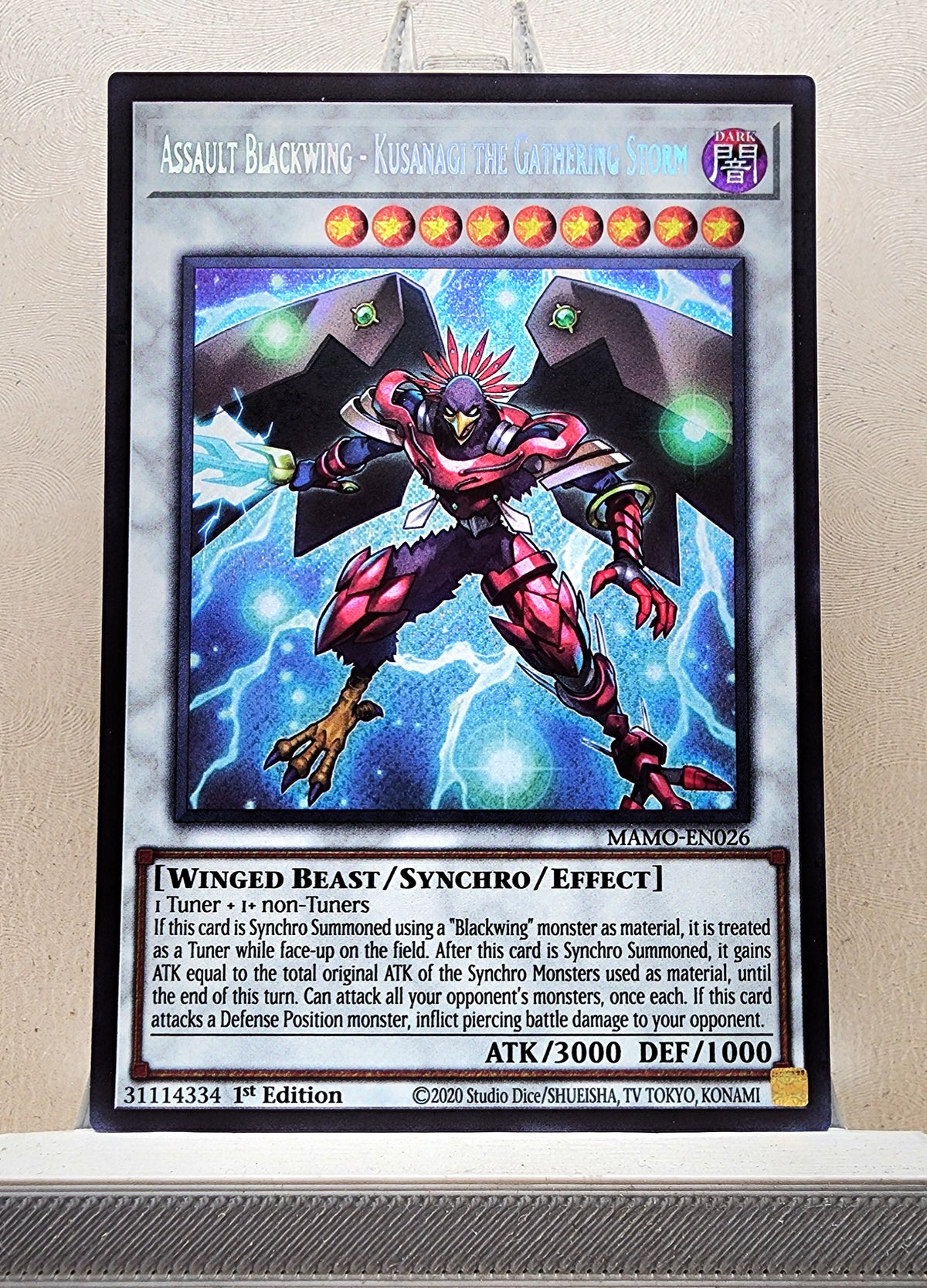 Yugioh! 1x Assault Blackwing - Kusanagi the Gathering Storm (MAMO - Secret Rare) 1st Edition