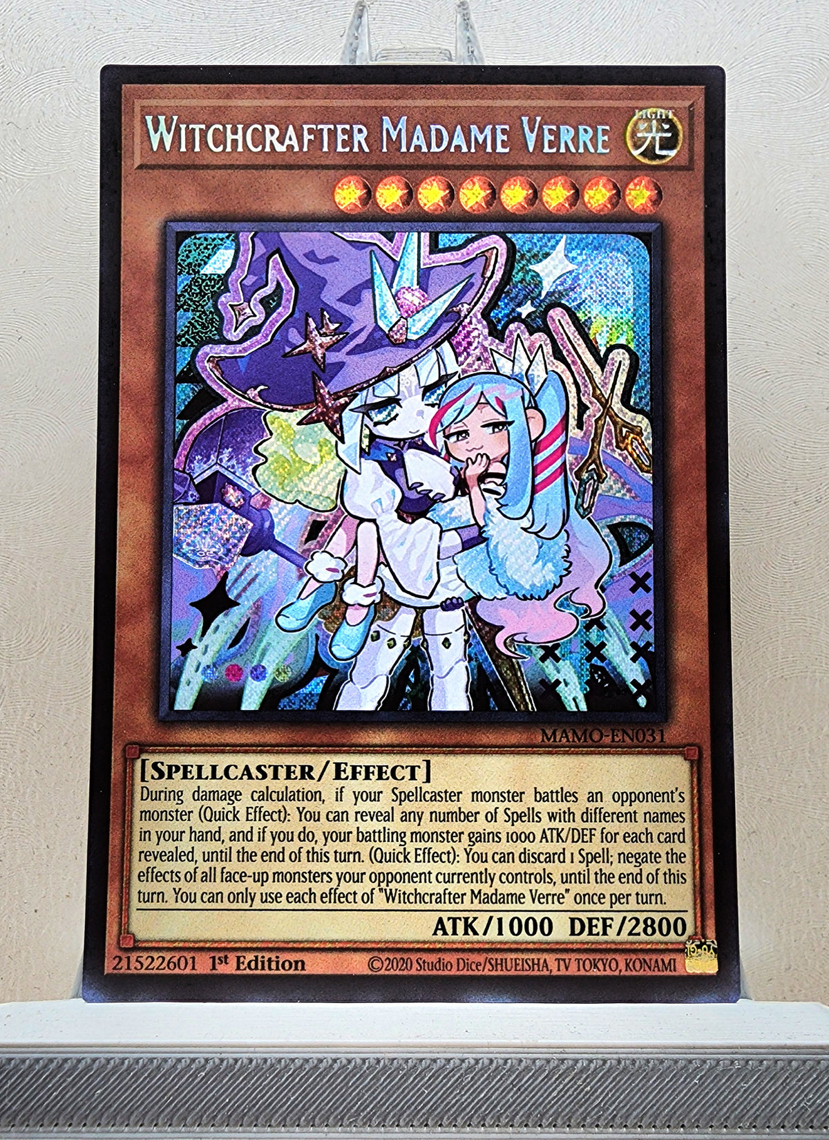 Yugioh! 1x Witchcrafter Madame Verre Chibi Artwork (MAMO - Secret Rare) 1st Edition