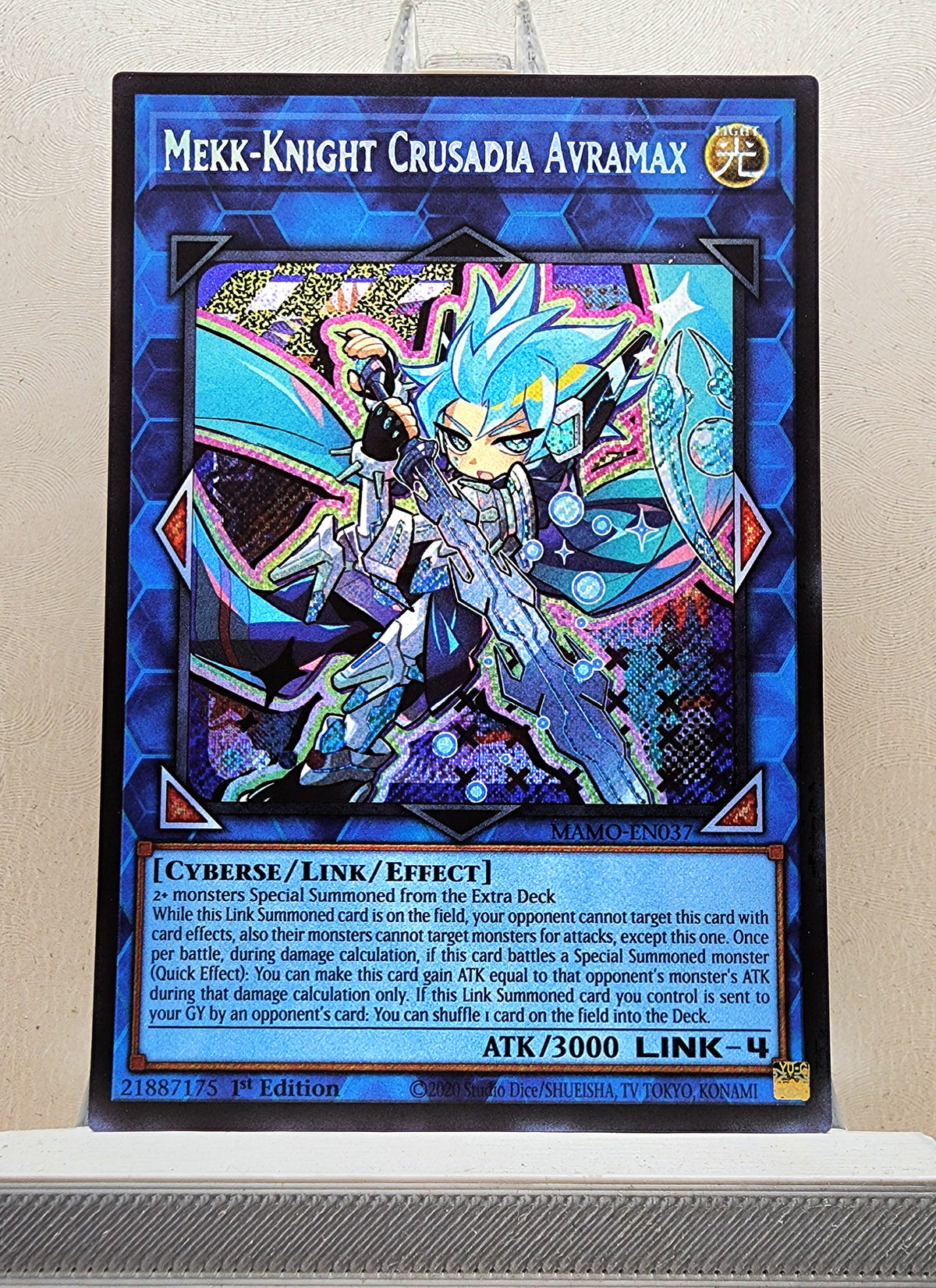 Yugioh! 1x Mekk-Knight Crusadia Avramax Chibi Artwork (MAMO - Secret Rare) 1st Edition