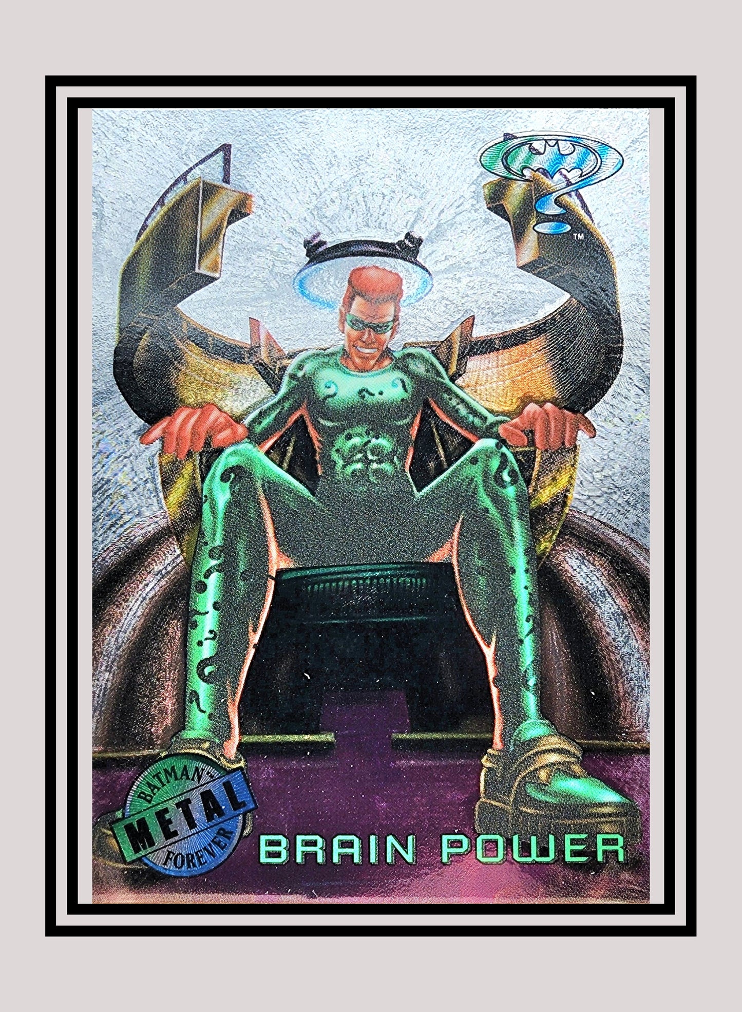 DC! 1x Brain Power - Silver Flasher (#017 - 1995 Fleer Batman Forever Metal)