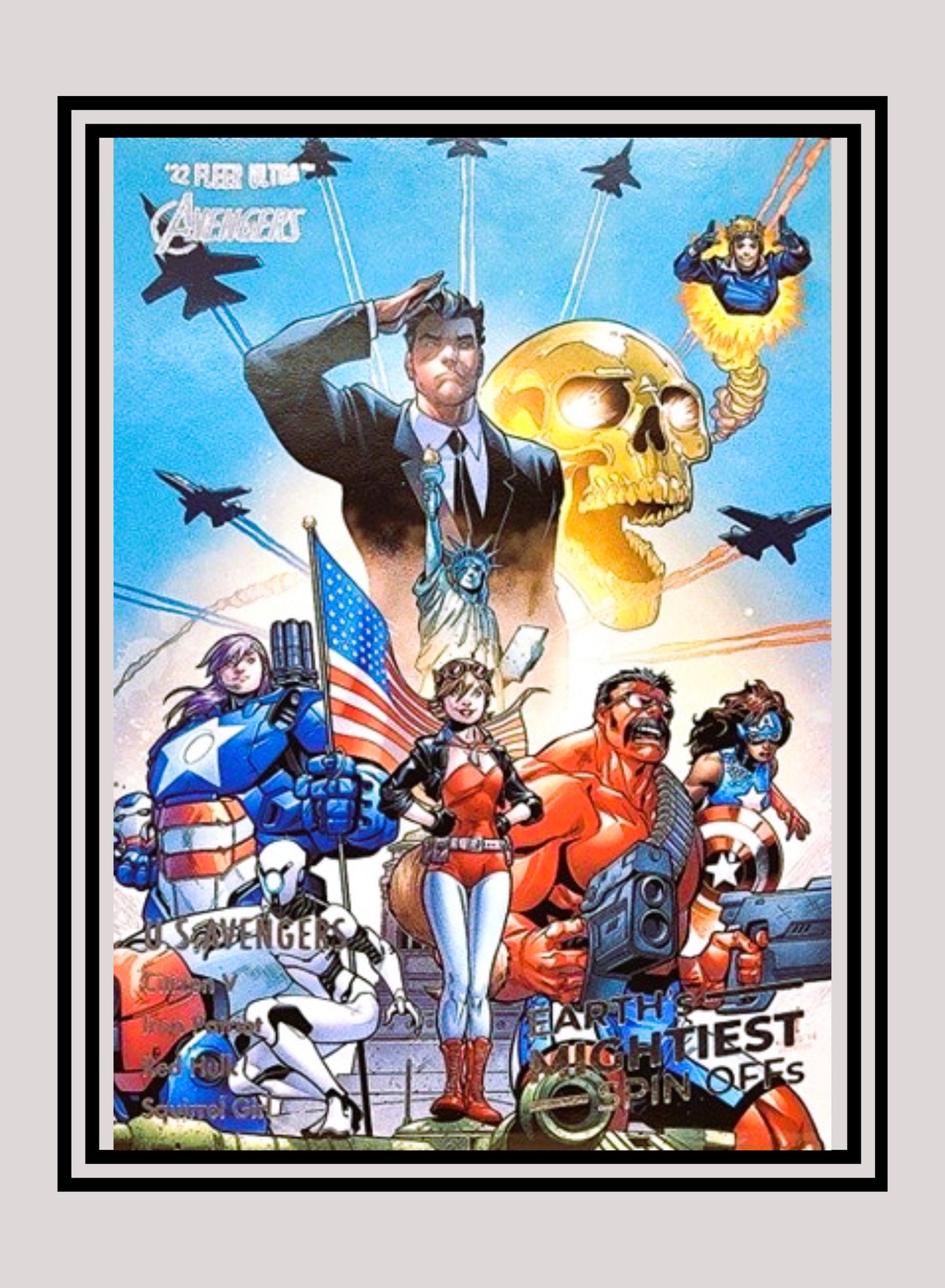 Marvel! 1x U.S. Avengers - Base Earth's Mightiest Spin-Offs (#SO-7 - 2022 Fleer Ultra Avengers)
