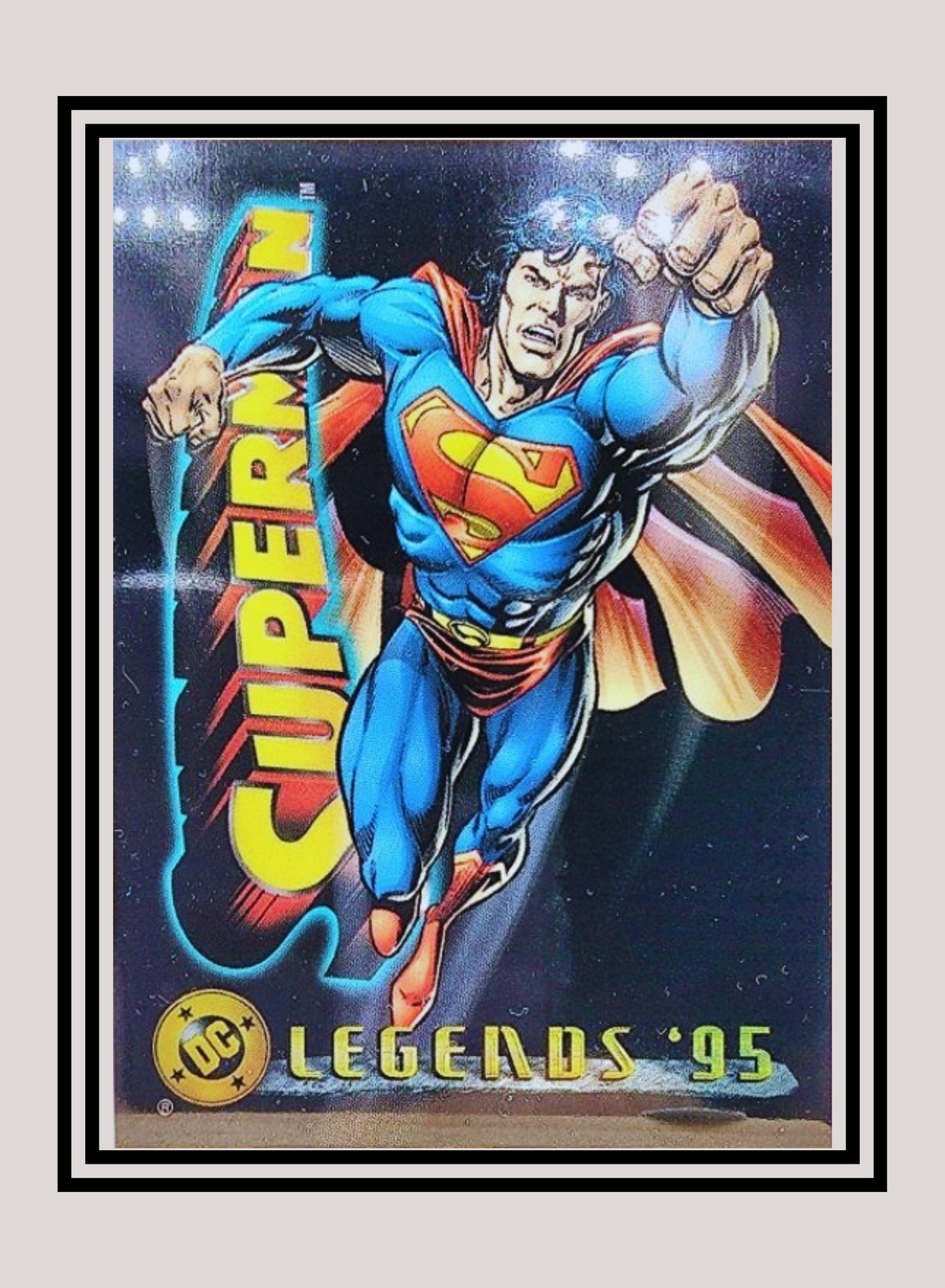 DC! 1x Superman - Power Chrome (#001 - 1995 SkyBox DC Power Chrome Legends)