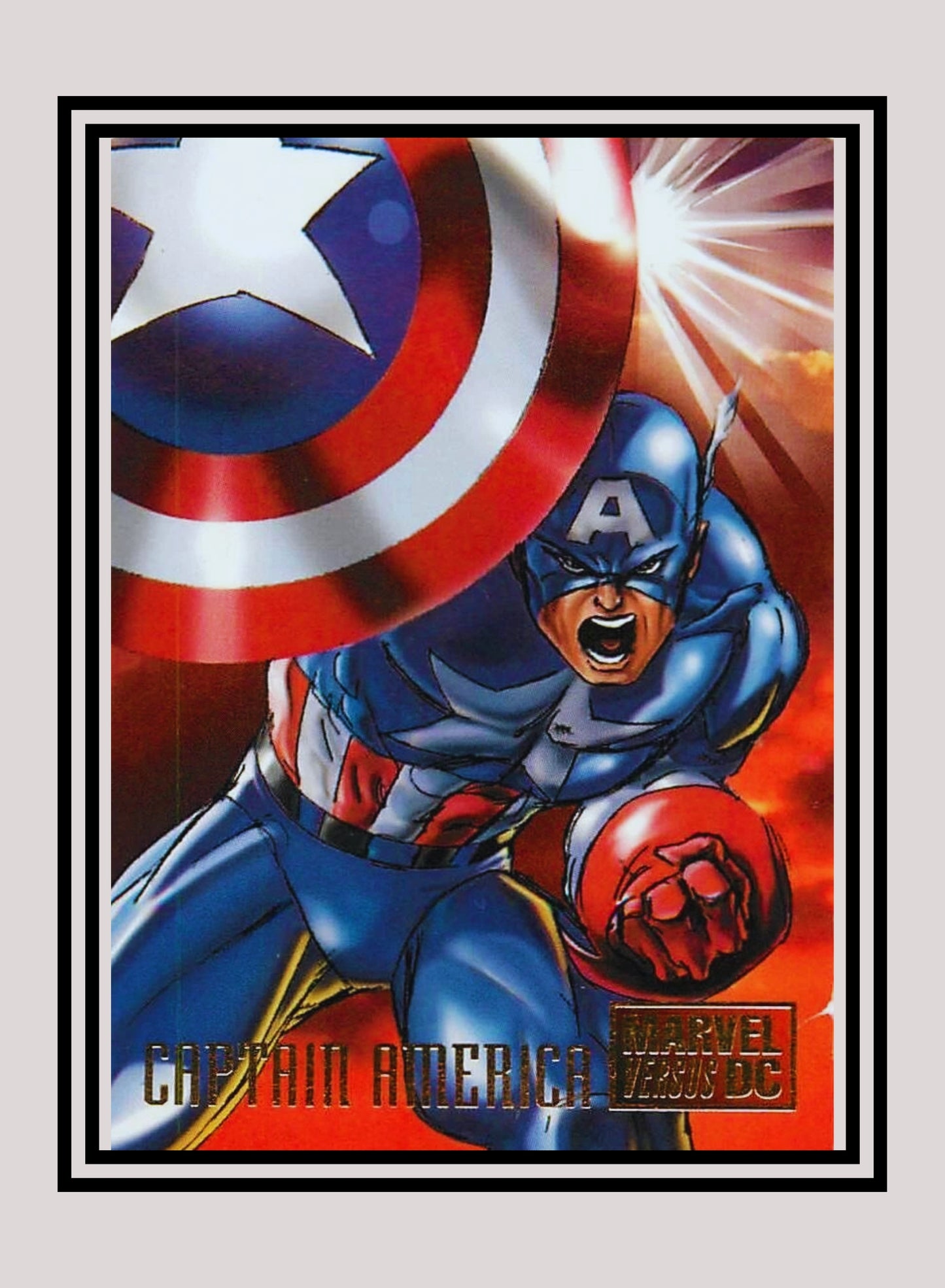Marvel! 1x Captain America - Base (#002 - 1995 Fleer DC vs. Marvel Comics)