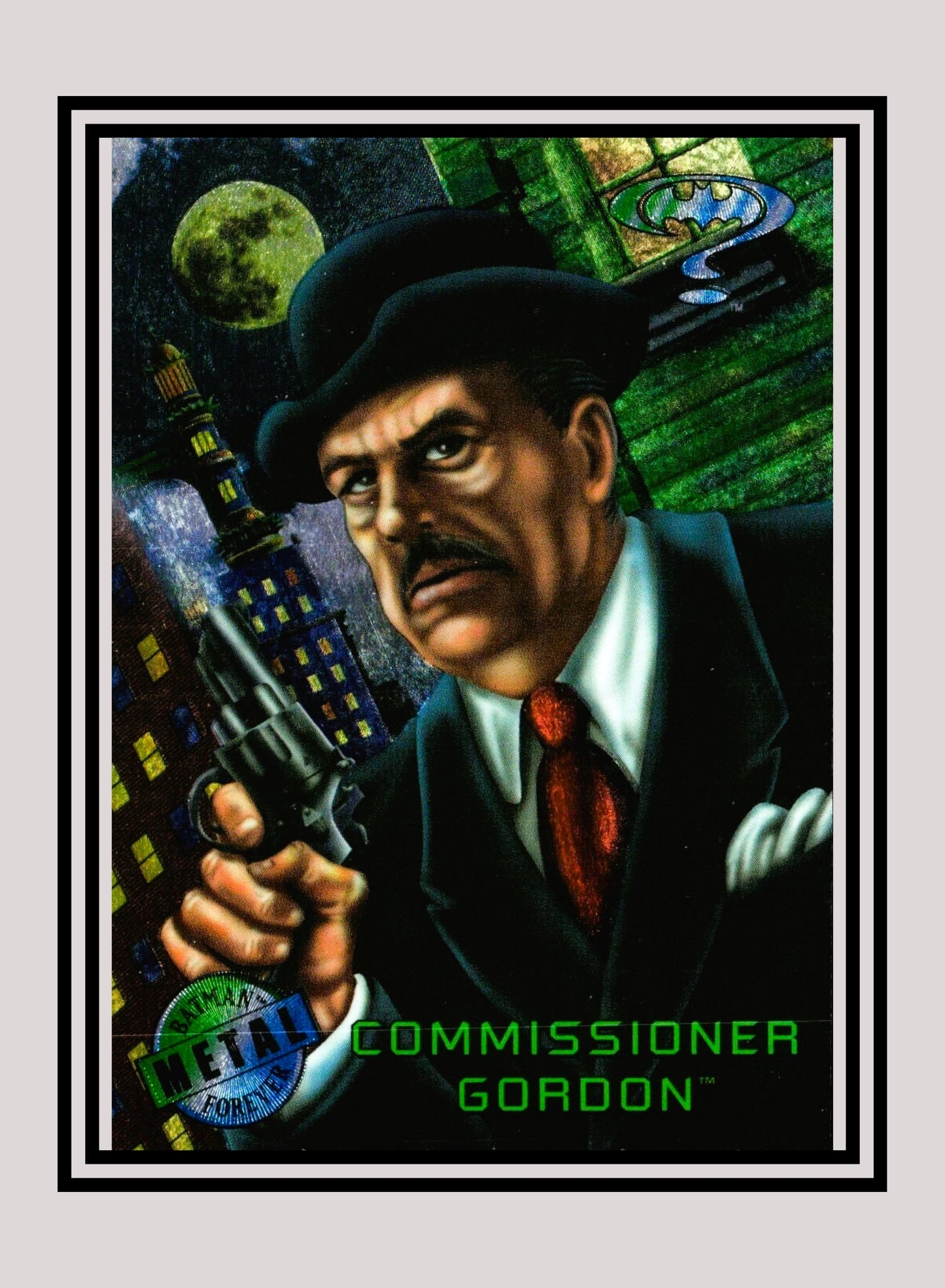 DC! 1x Commissioner Gordon - Base Metal (#002 - 1995 Fleer Batman Forever Metal)