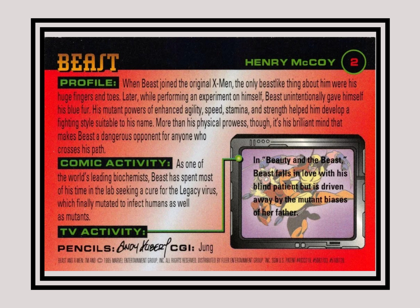 Marvel! 1x Beast - Base (#002 - 1996 Fleer X Men)